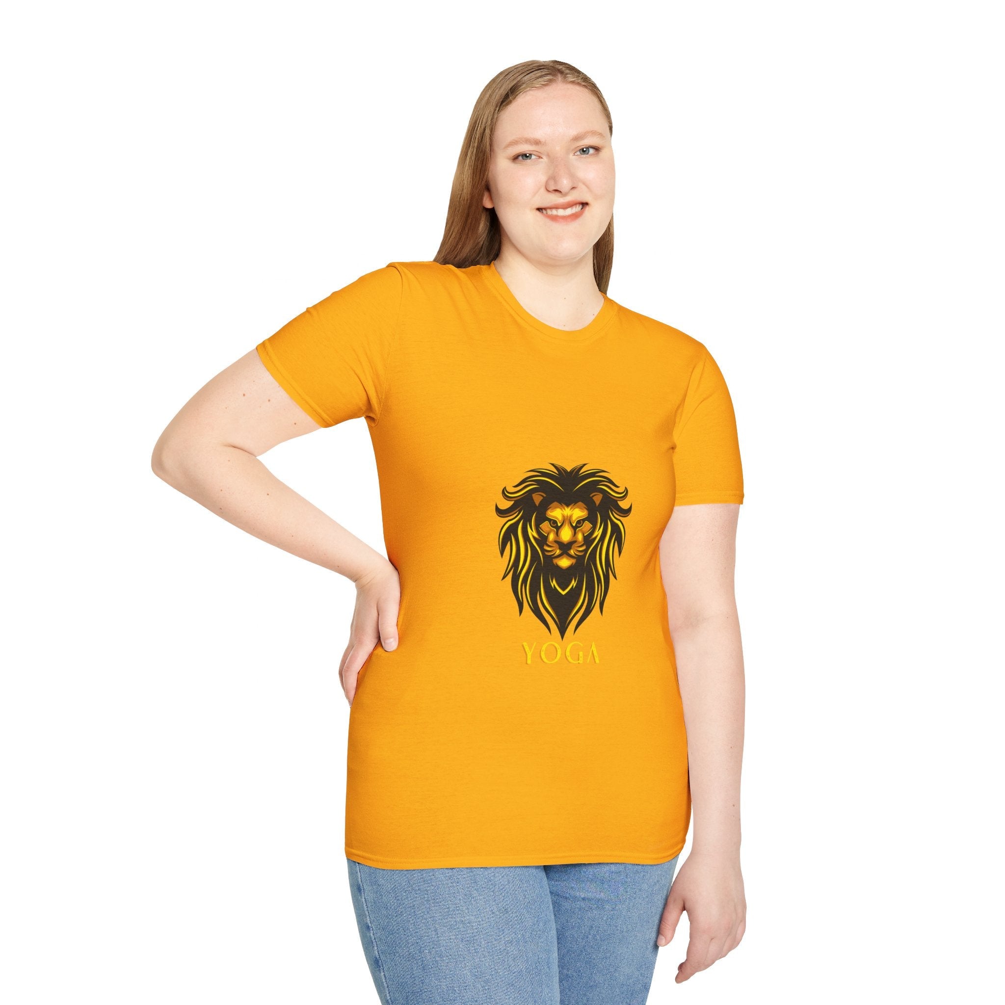 Lion Yoga - Unisex Softstyle T-Shirt by Yogini Italy