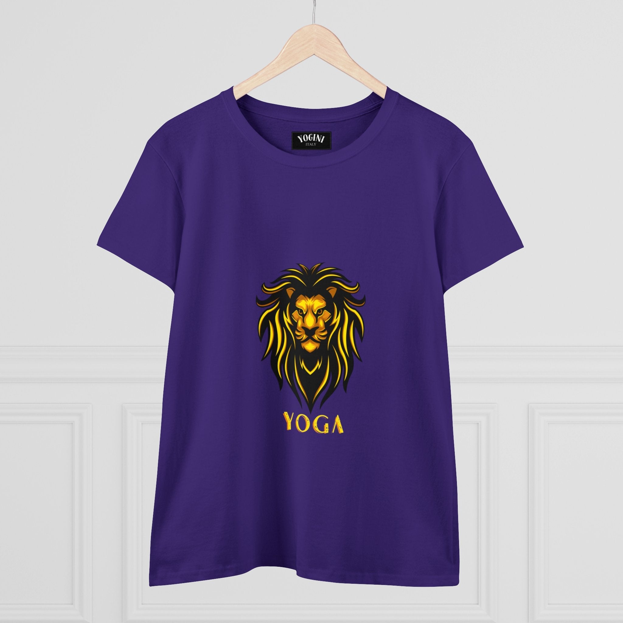 Lion Yoga - Women's Midweight Cotton Tee by Yogini Italy