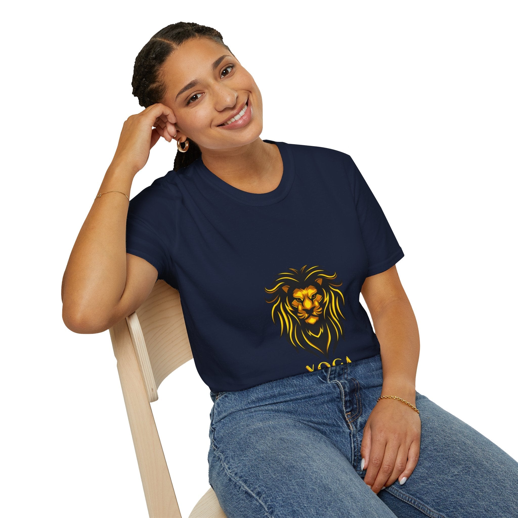 Lion Yoga - Unisex Softstyle T-Shirt by Yogini Italy