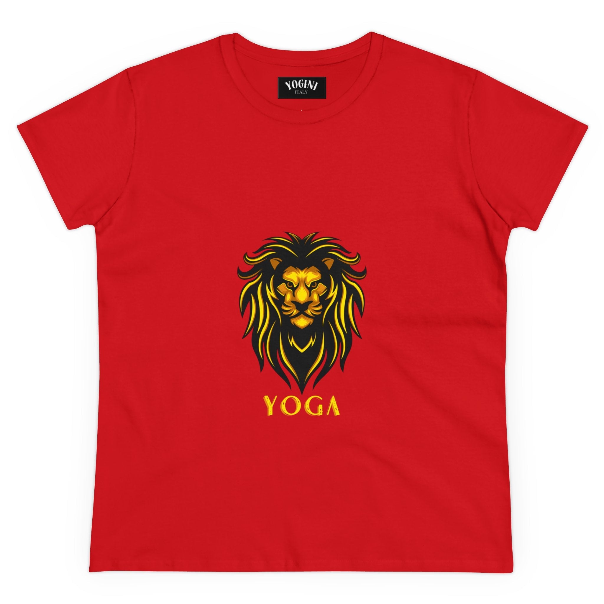 Lion Yoga - Women's Midweight Cotton Tee by Yogini Italy