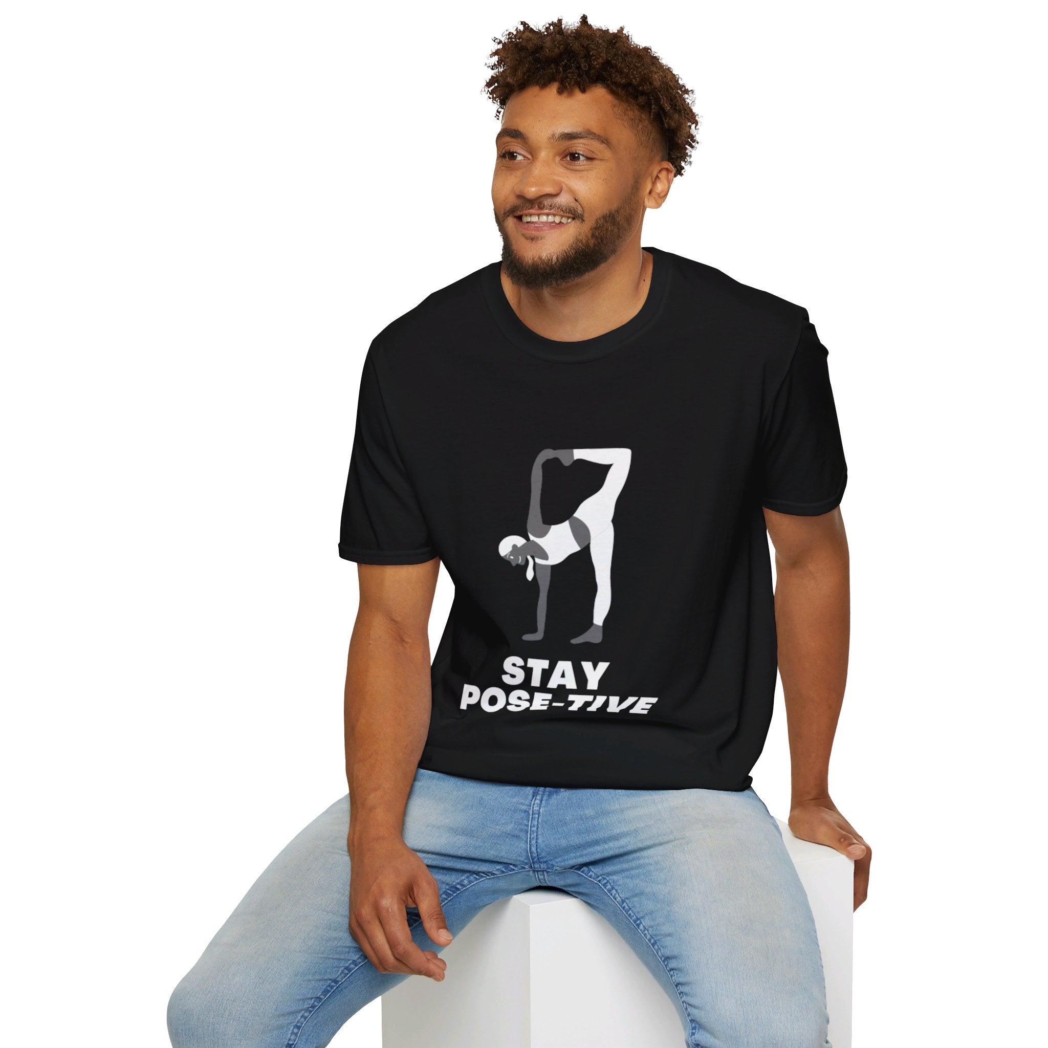 Active yoga - STAY POSE-TIVE - Unisex Softstyle T-Shirt by Yogini Italy