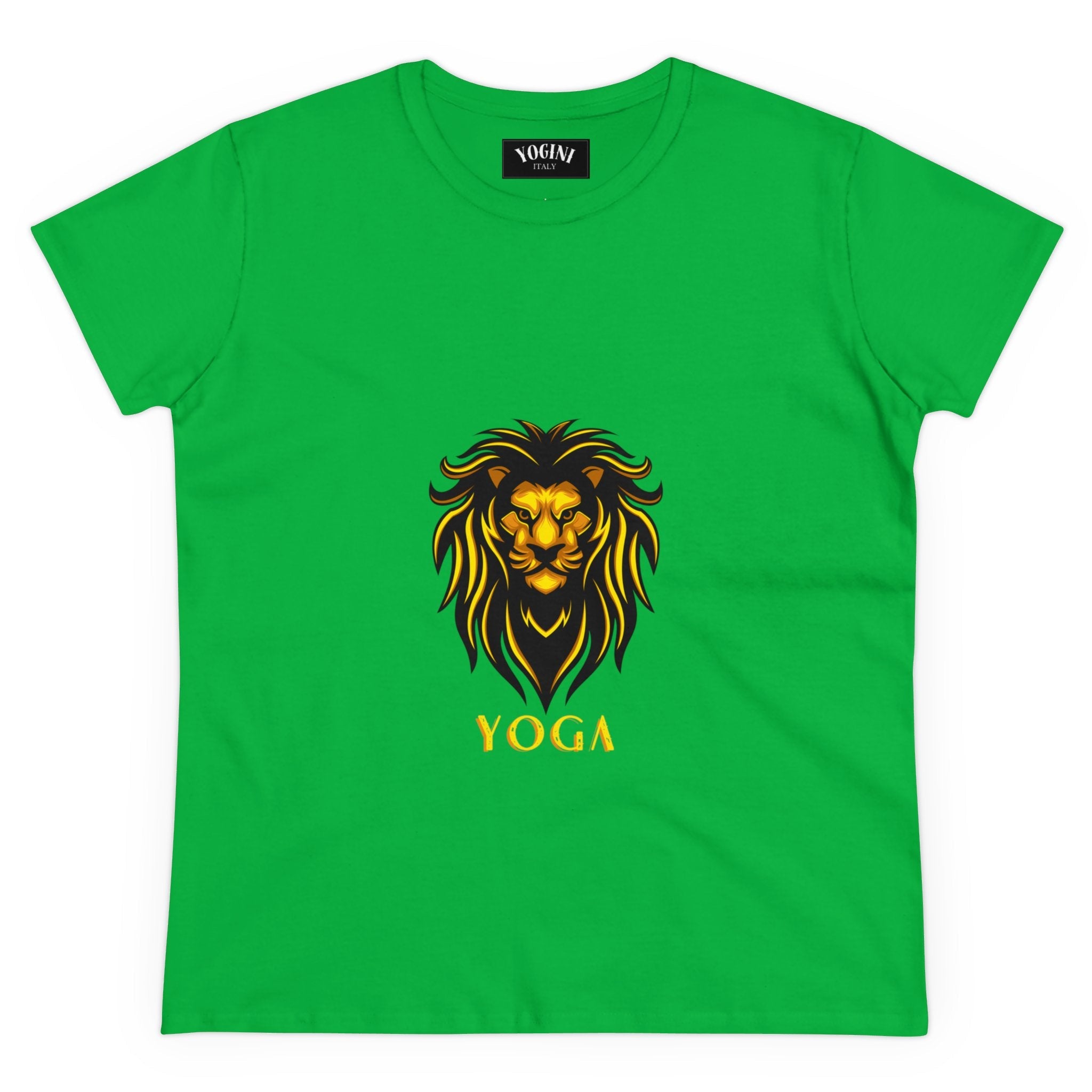 Lion Yoga - Women's Midweight Cotton Tee by Yogini Italy