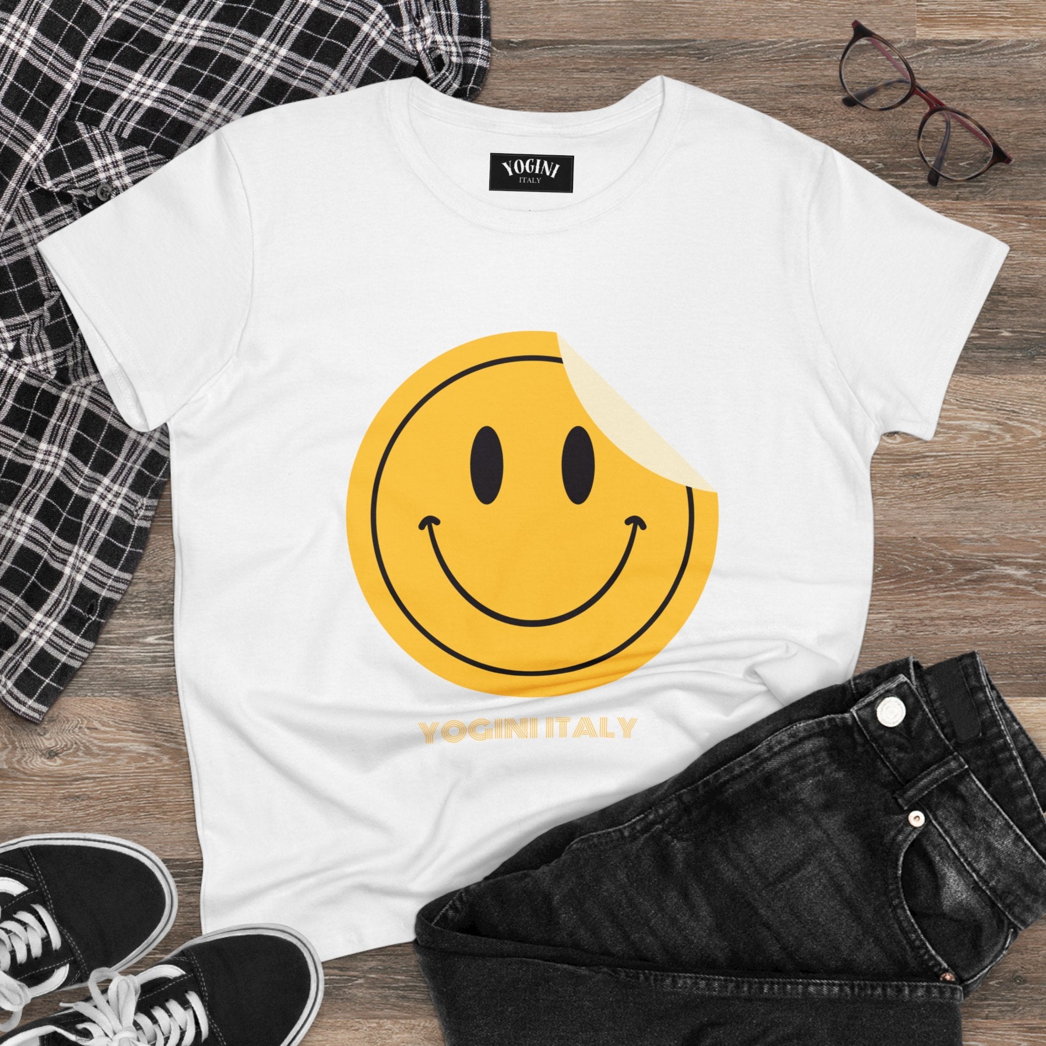 Smile - Women's Midweight Cotton Tee by Yogini Italy