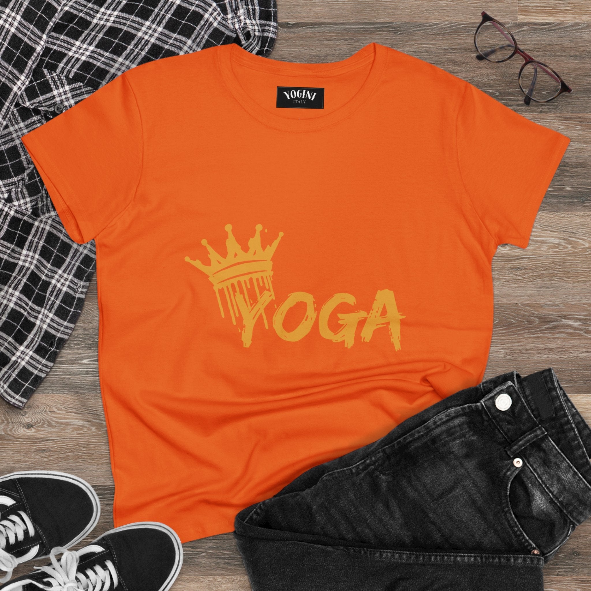 Crown Yoga -  Women's Midweight Cotton Tee by Yogini Italy