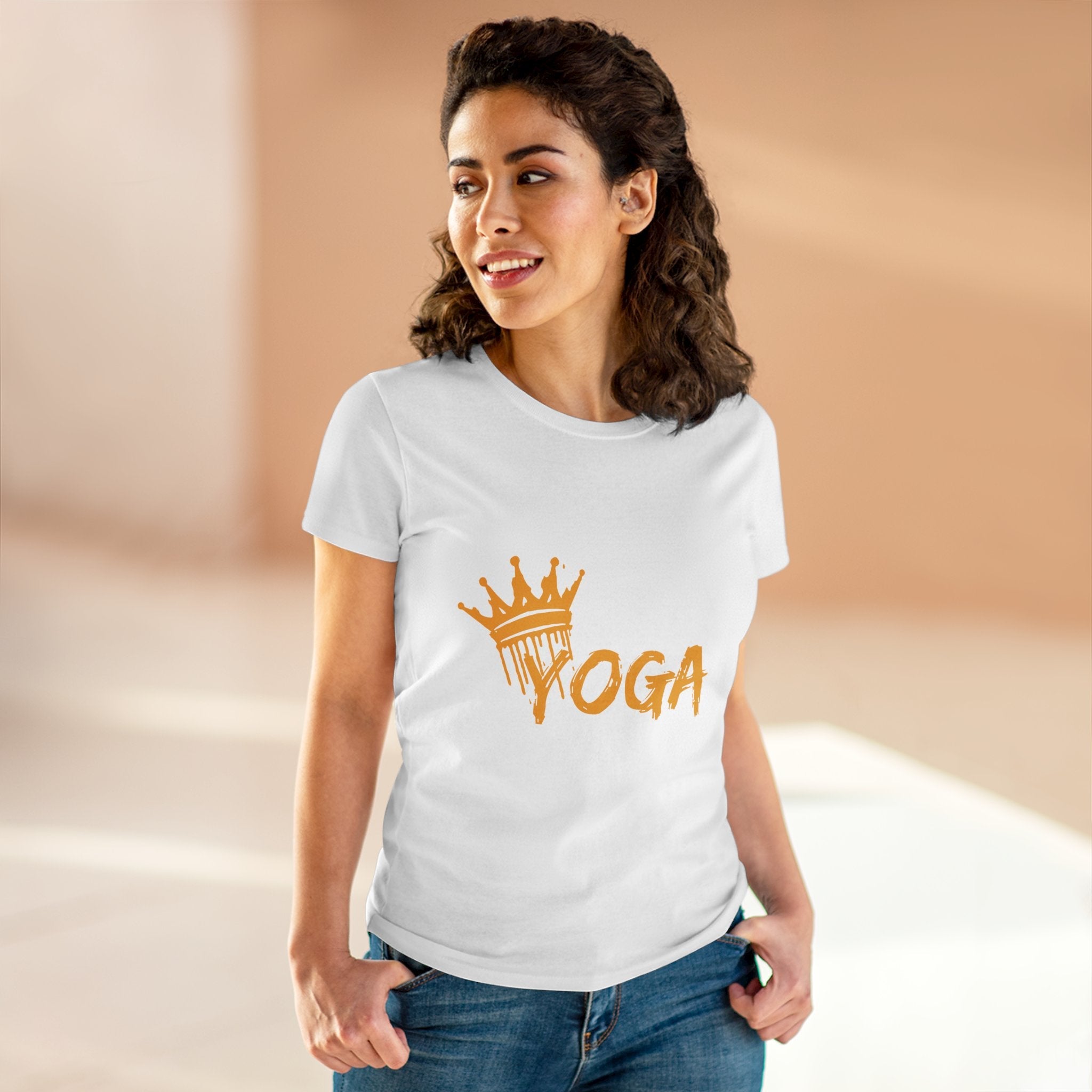 Crown Yoga -  Women's Midweight Cotton Tee by Yogini Italy