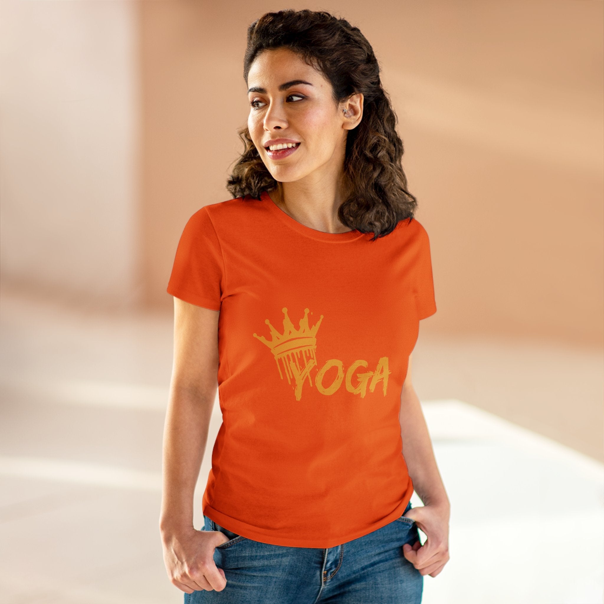 Crown Yoga -  Women's Midweight Cotton Tee by Yogini Italy