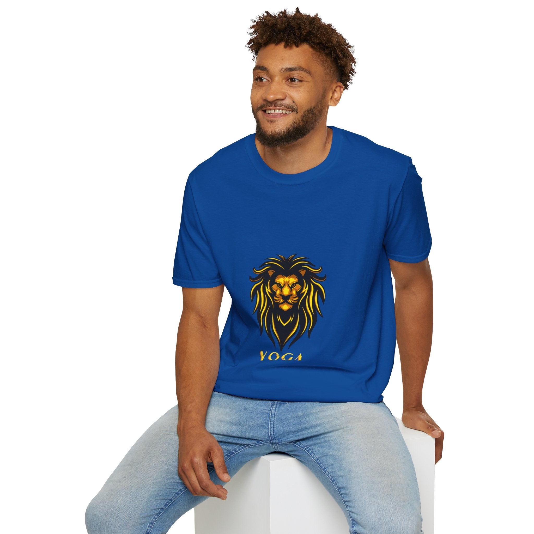 Lion Yoga - Unisex Softstyle T-Shirt by Yogini Italy