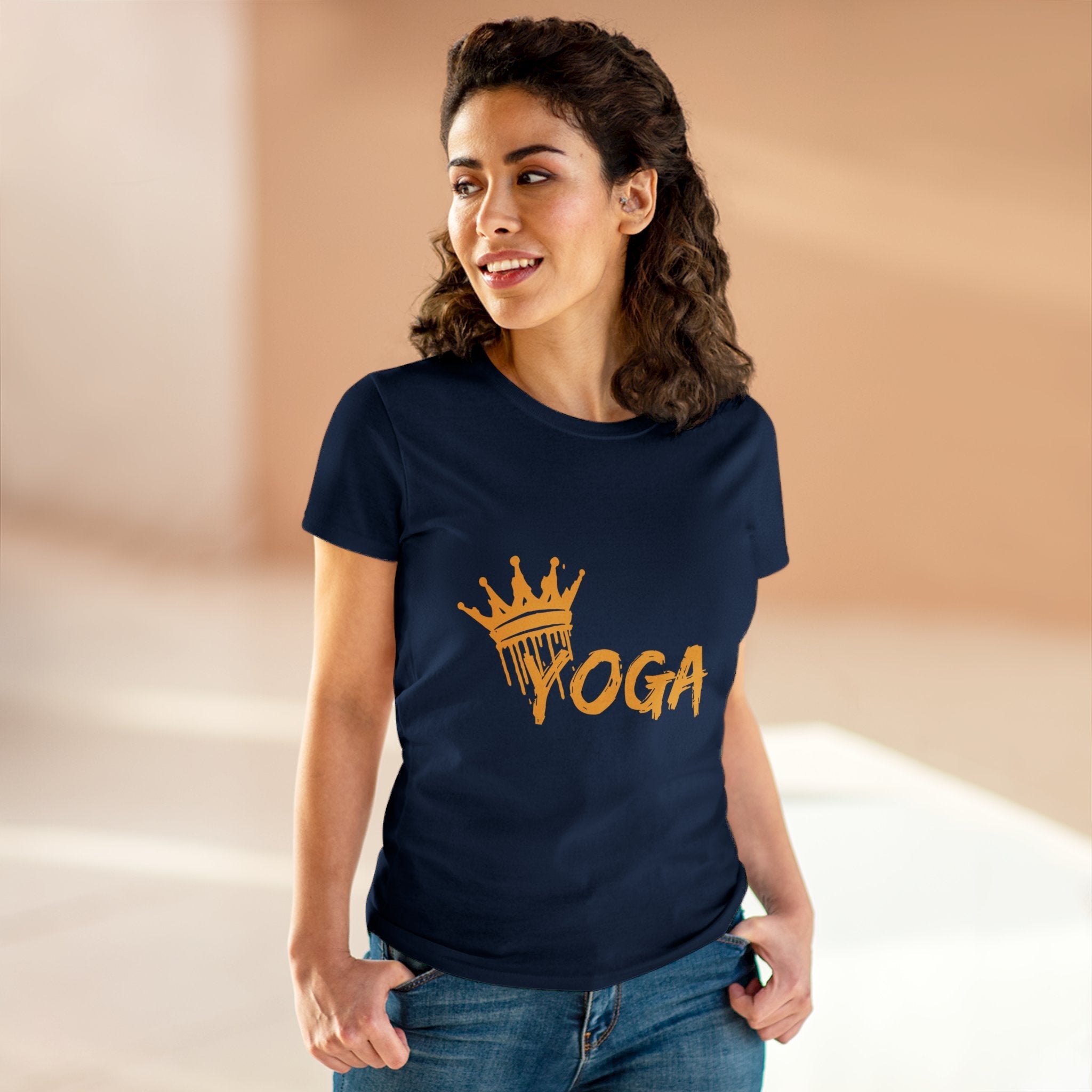 Crown Yoga -  Women's Midweight Cotton Tee by Yogini Italy