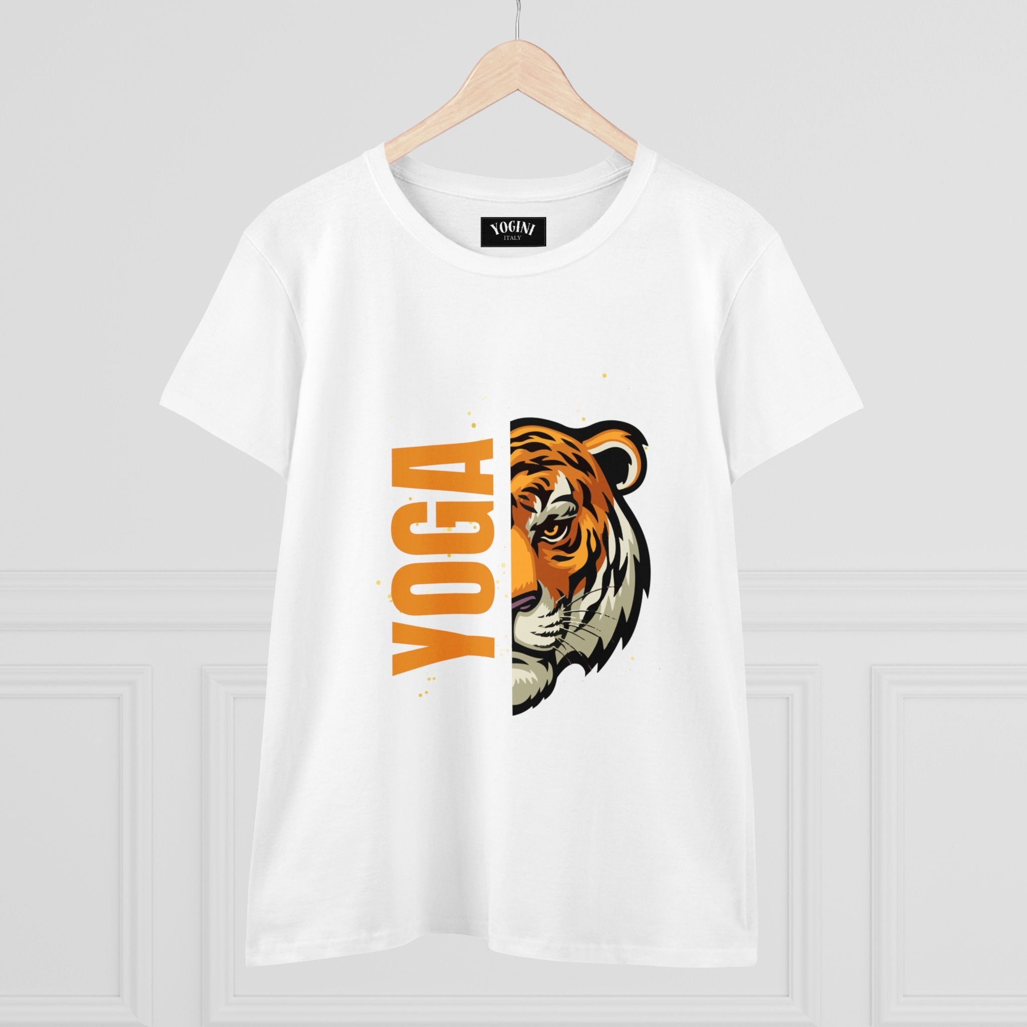 Tiger Yoga - Women's Midweight Cotton Tee by Yogini Italy