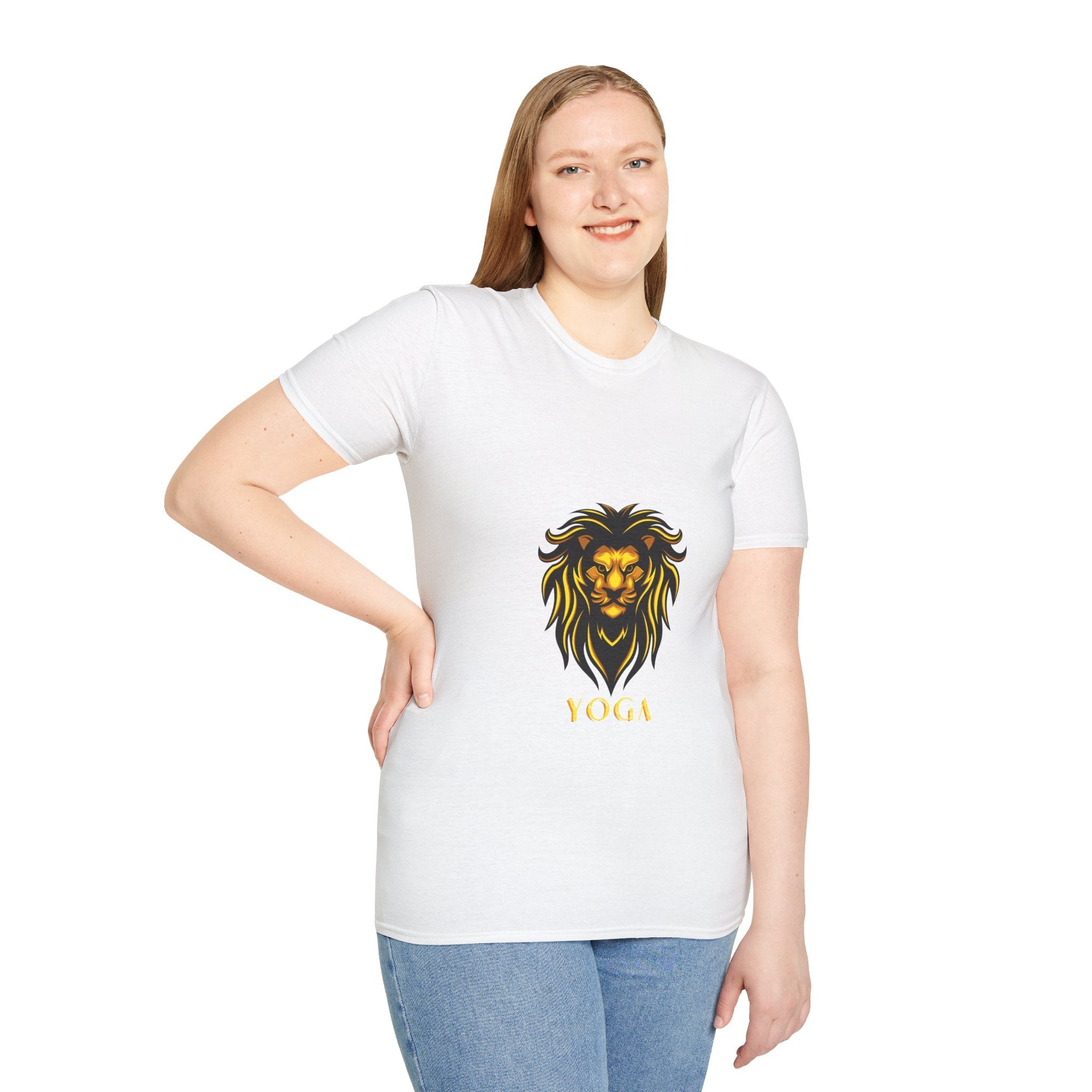 Lion Yoga - Unisex Softstyle T-Shirt by Yogini Italy