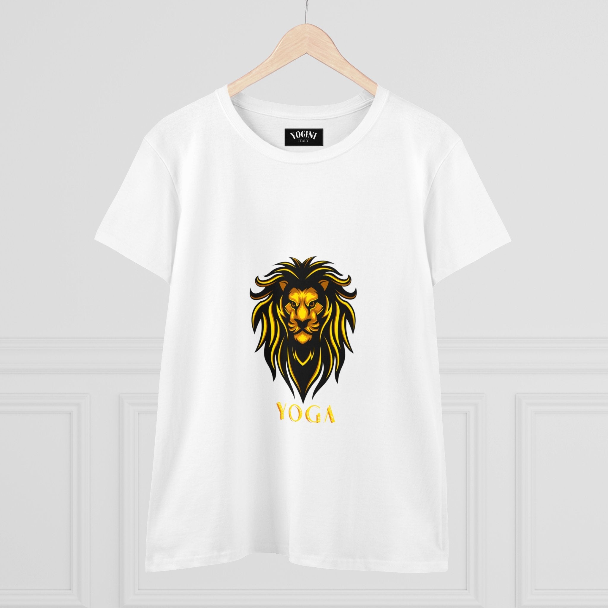 Lion Yoga - Women's Midweight Cotton Tee by Yogini Italy