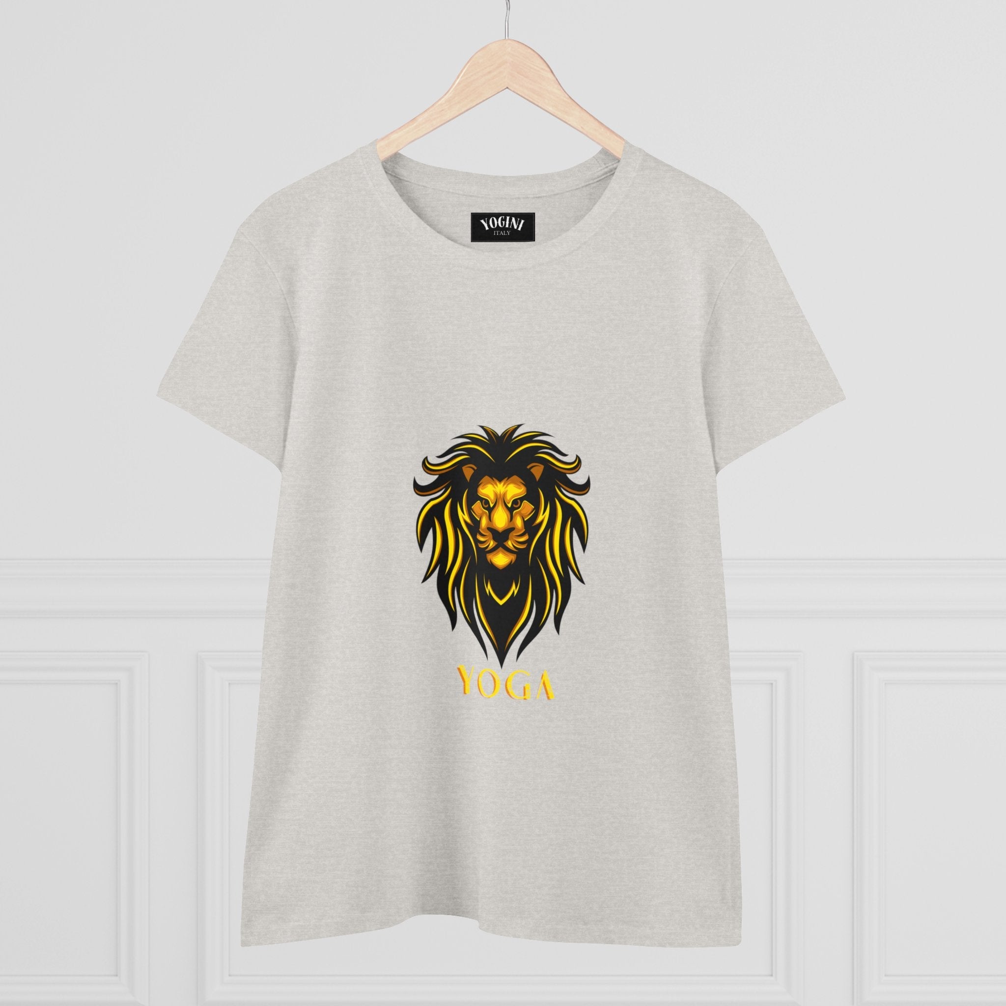 Lion Yoga - Women's Midweight Cotton Tee by Yogini Italy