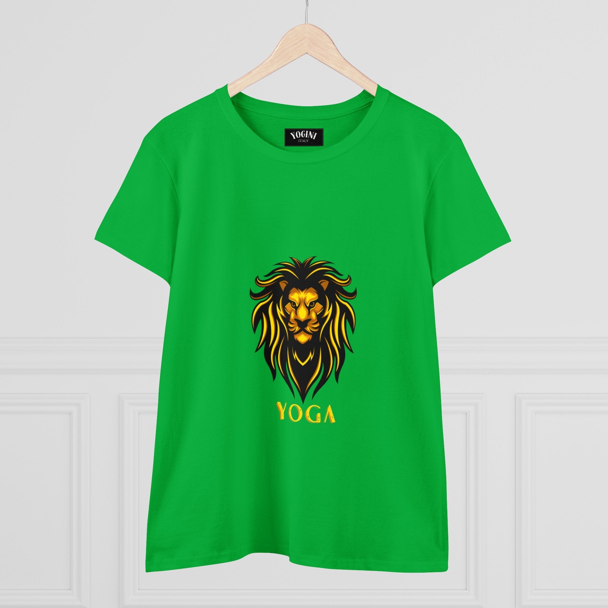 Lion Yoga - Women's Midweight Cotton Tee by Yogini Italy