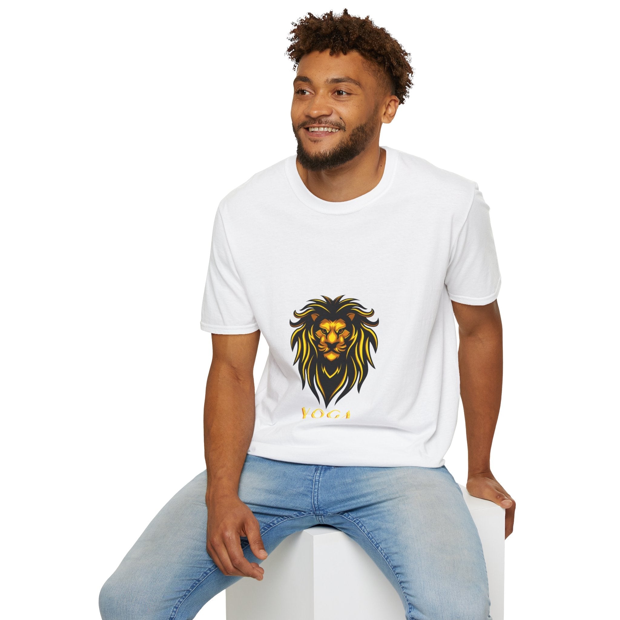 Lion Yoga - Unisex Softstyle T-Shirt by Yogini Italy