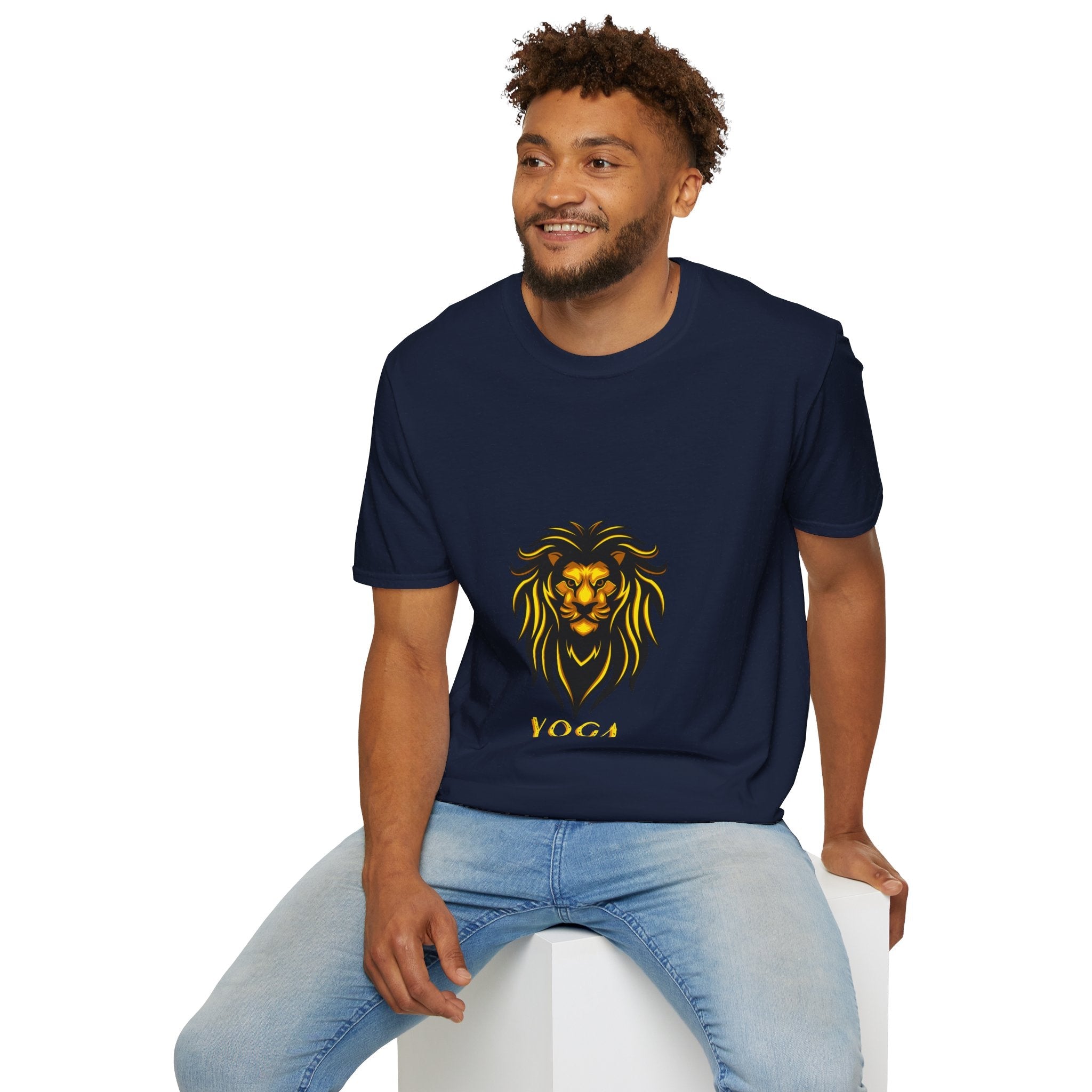 Lion Yoga - Unisex Softstyle T-Shirt by Yogini Italy