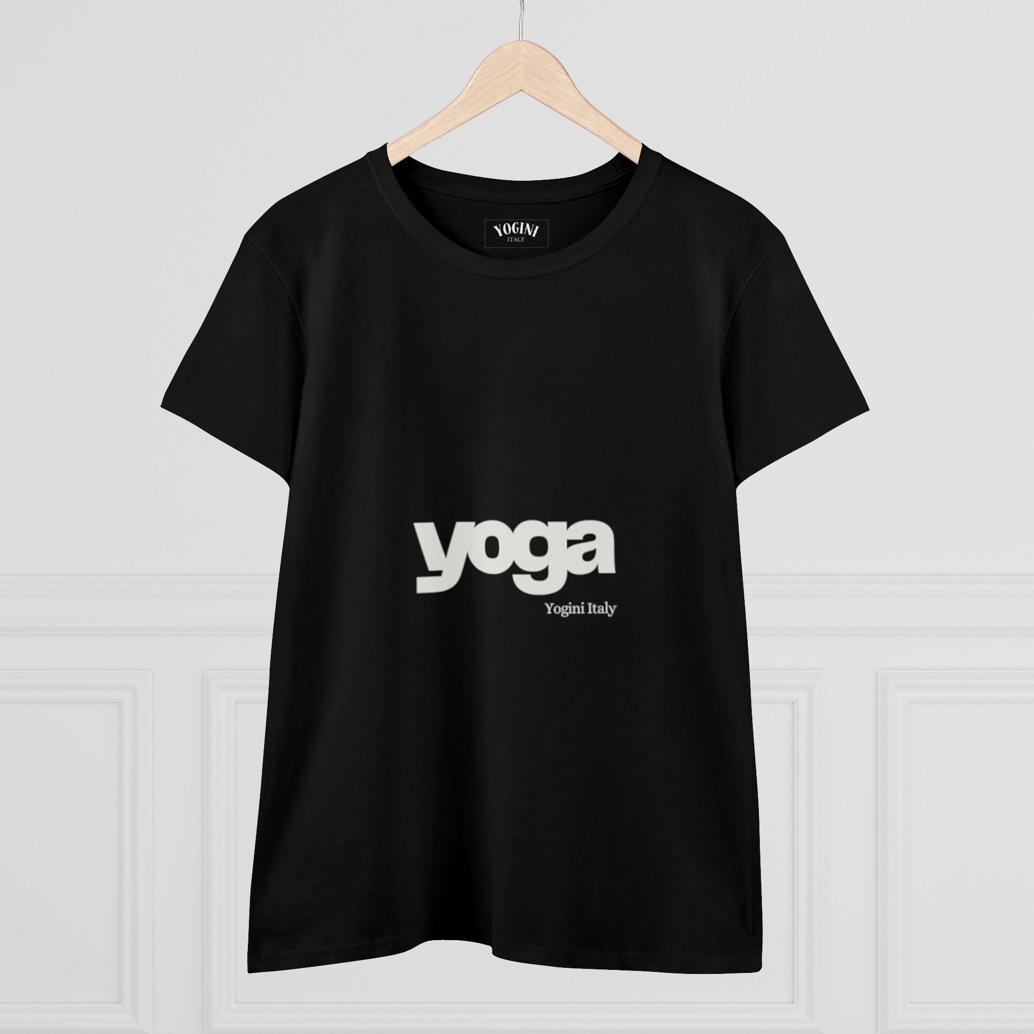 Yoga Women's Midweight Cotton Tee (black) by Yogini Italy