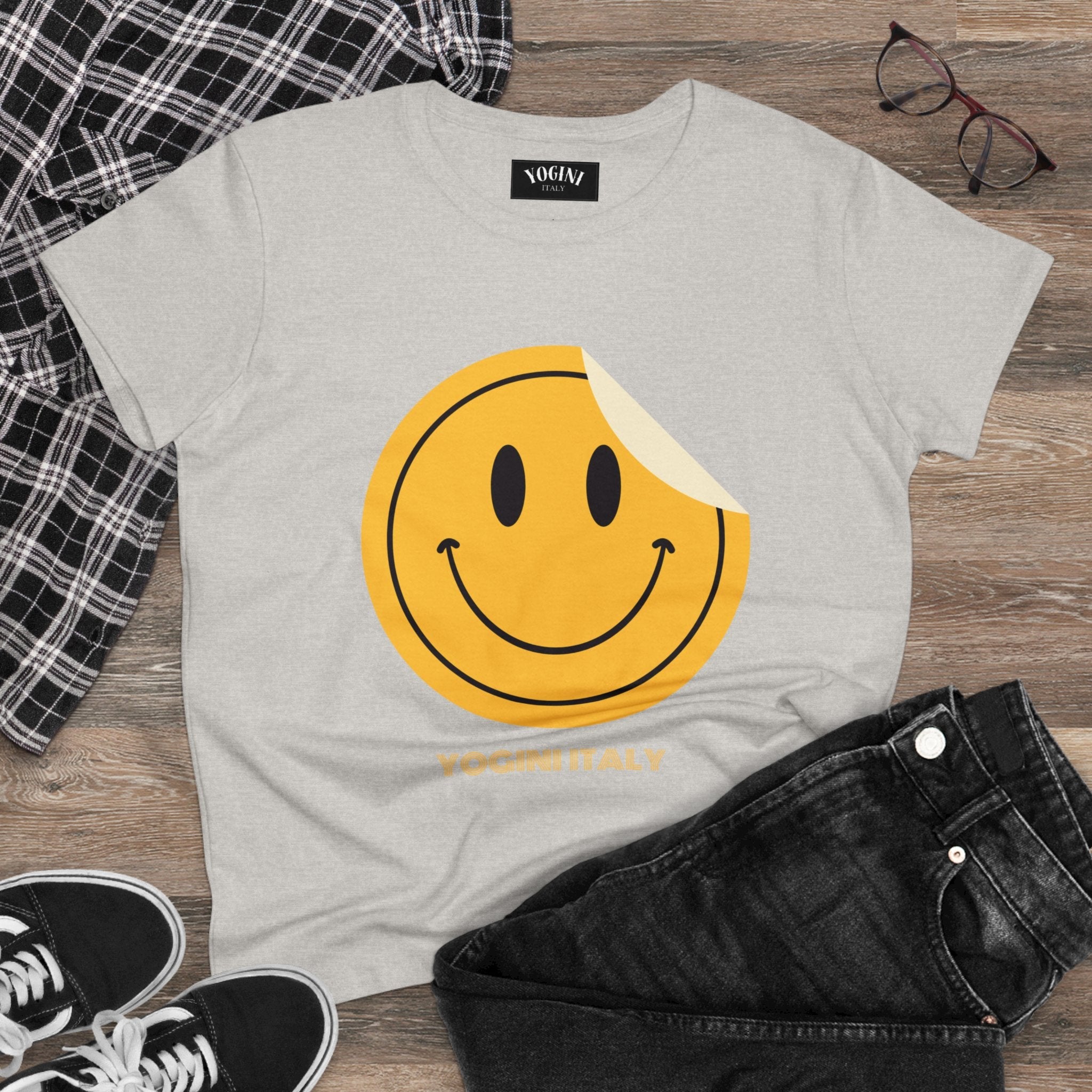 Smile - Women's Midweight Cotton Tee by Yogini Italy