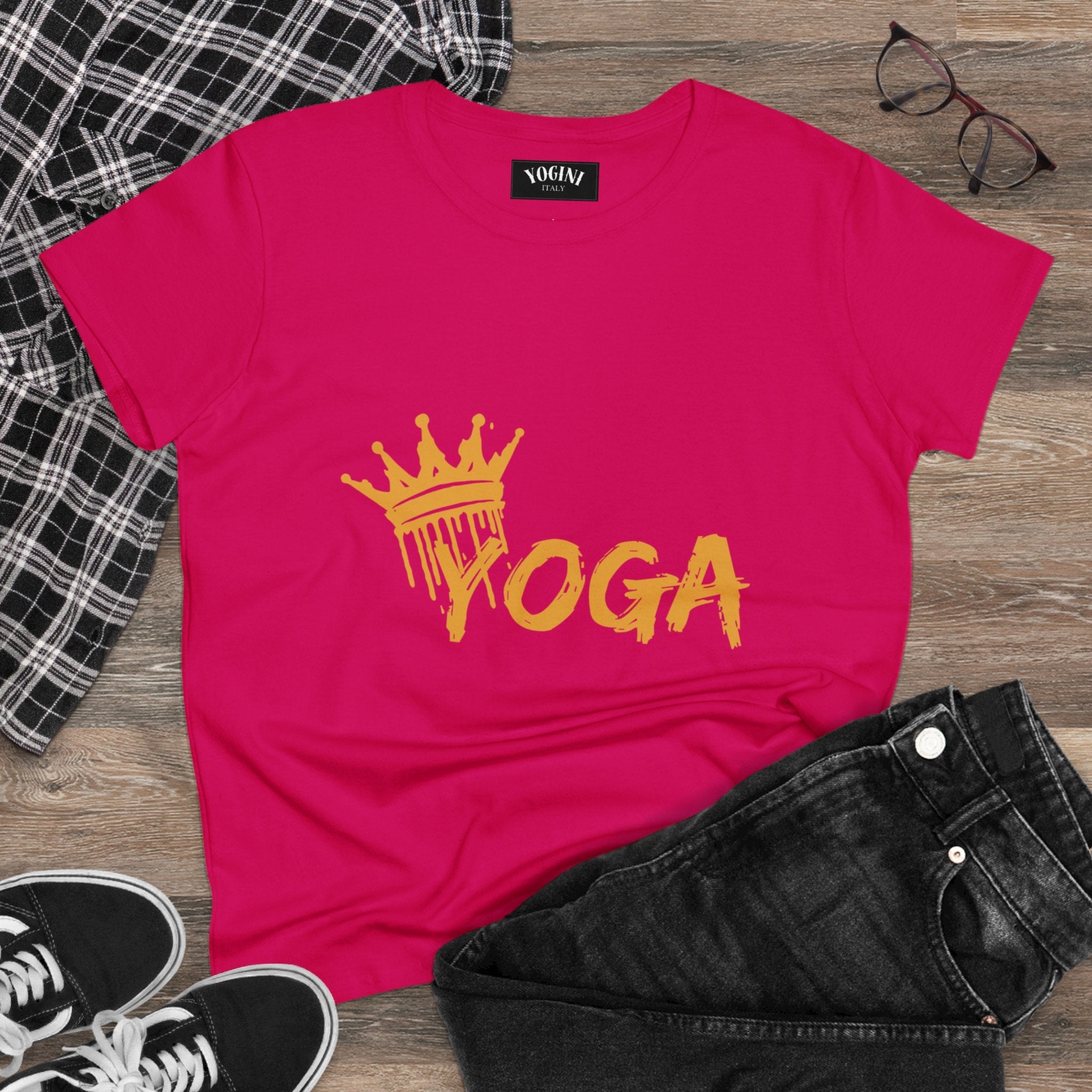 Crown Yoga -  Women's Midweight Cotton Tee by Yogini Italy