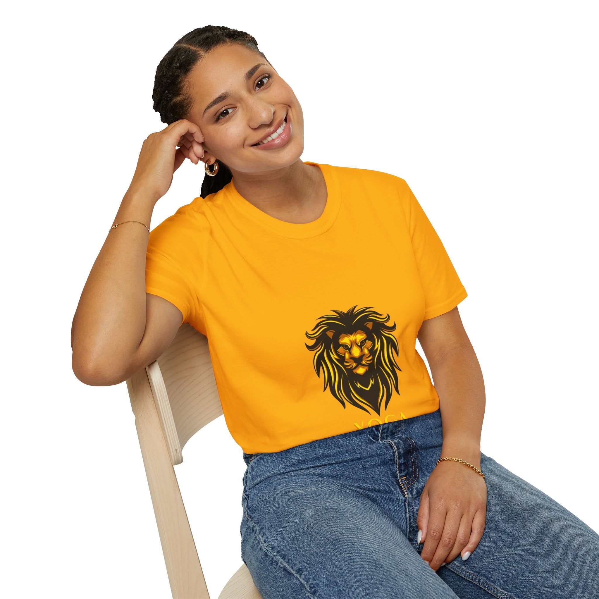 Lion Yoga - Unisex Softstyle T-Shirt by Yogini Italy