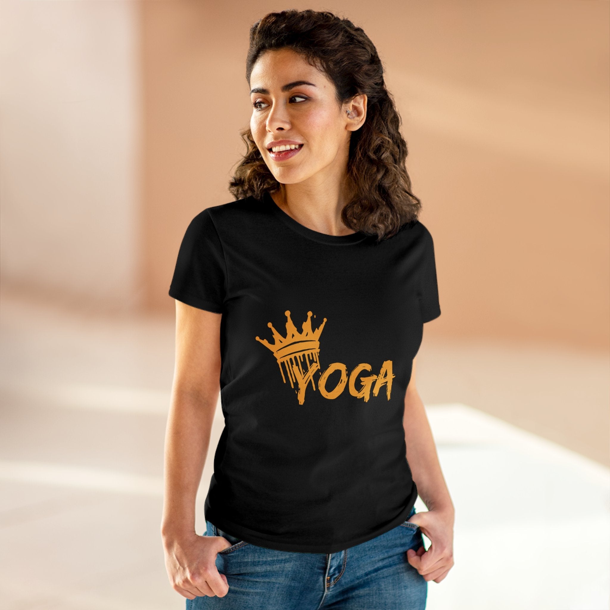 Crown Yoga -  Women's Midweight Cotton Tee by Yogini Italy