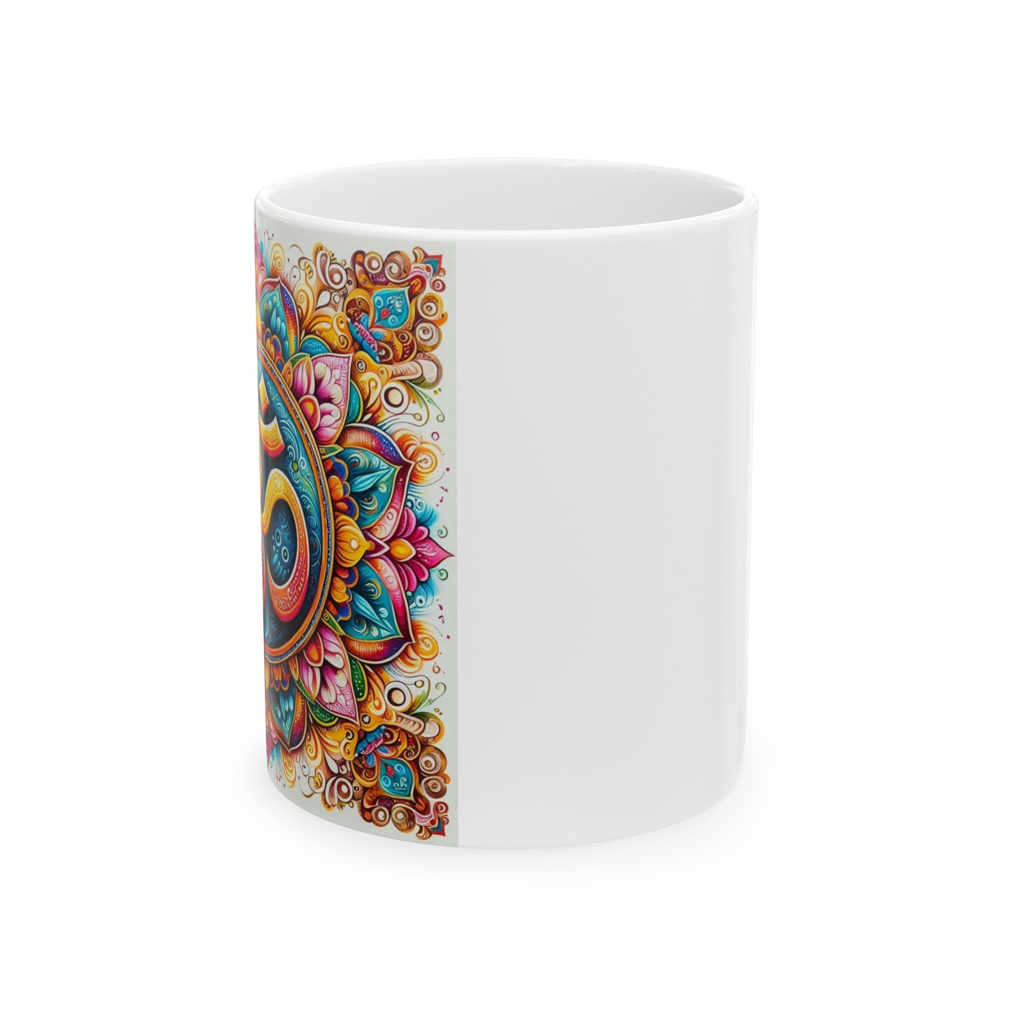 OM YOGA Ceramic Mug, (11oz, 15oz) BY YOGINI ITALY