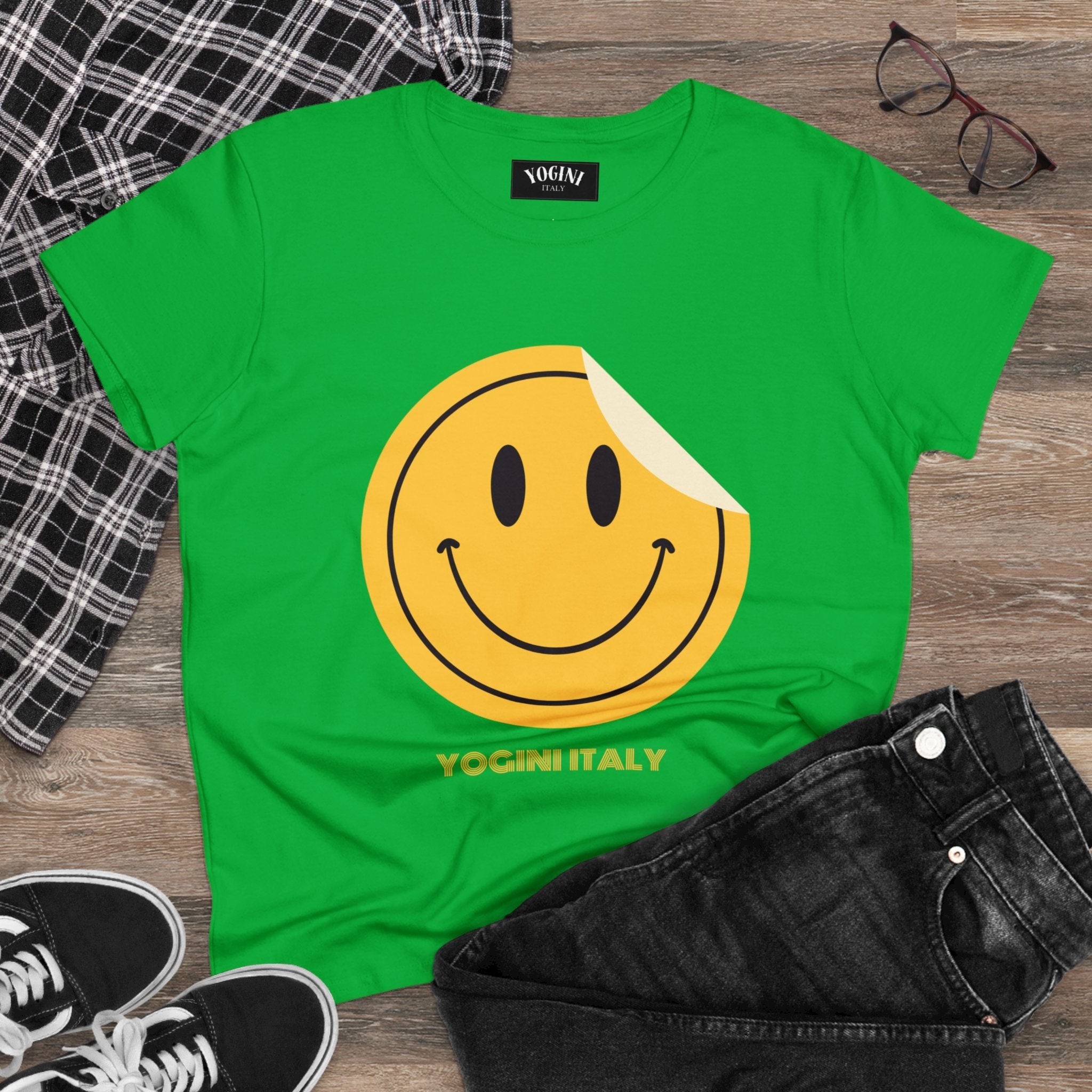 Smile - Women's Midweight Cotton Tee by Yogini Italy