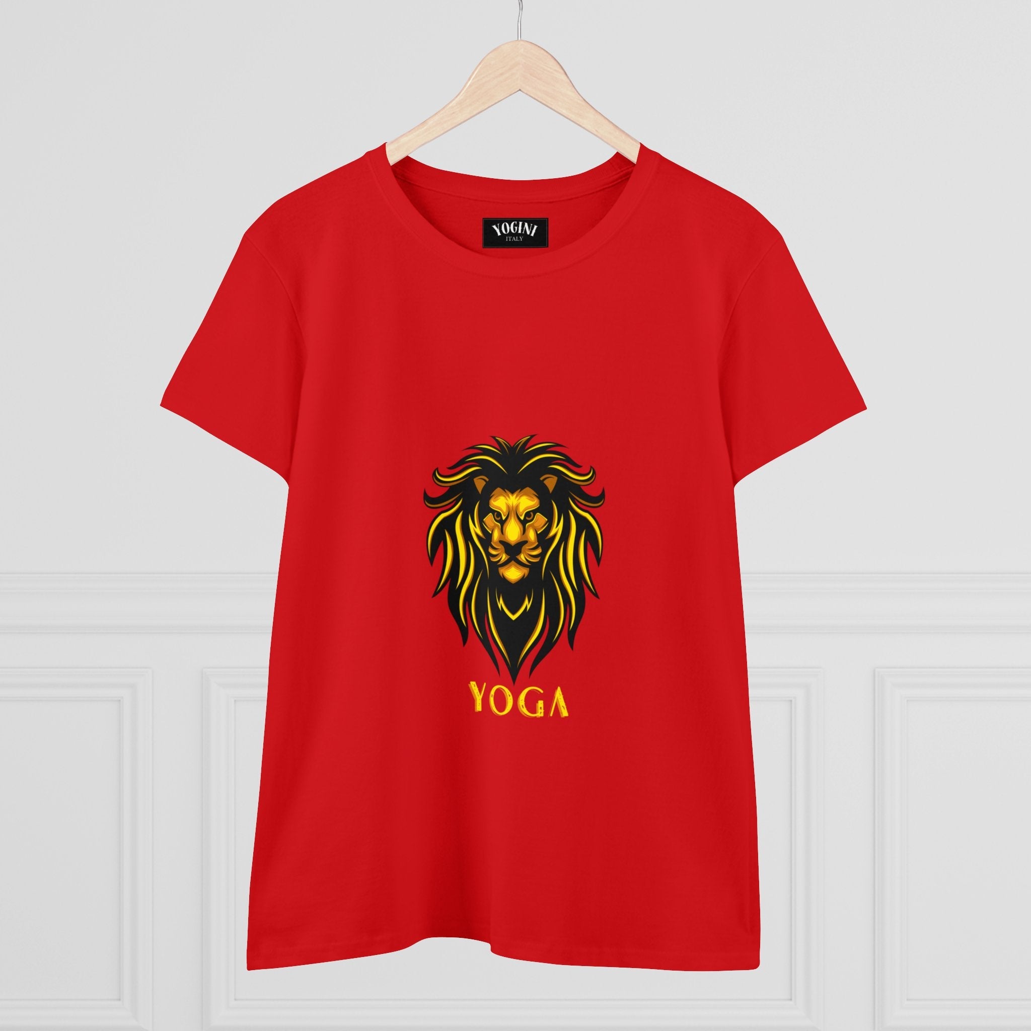 Lion Yoga - Women's Midweight Cotton Tee by Yogini Italy