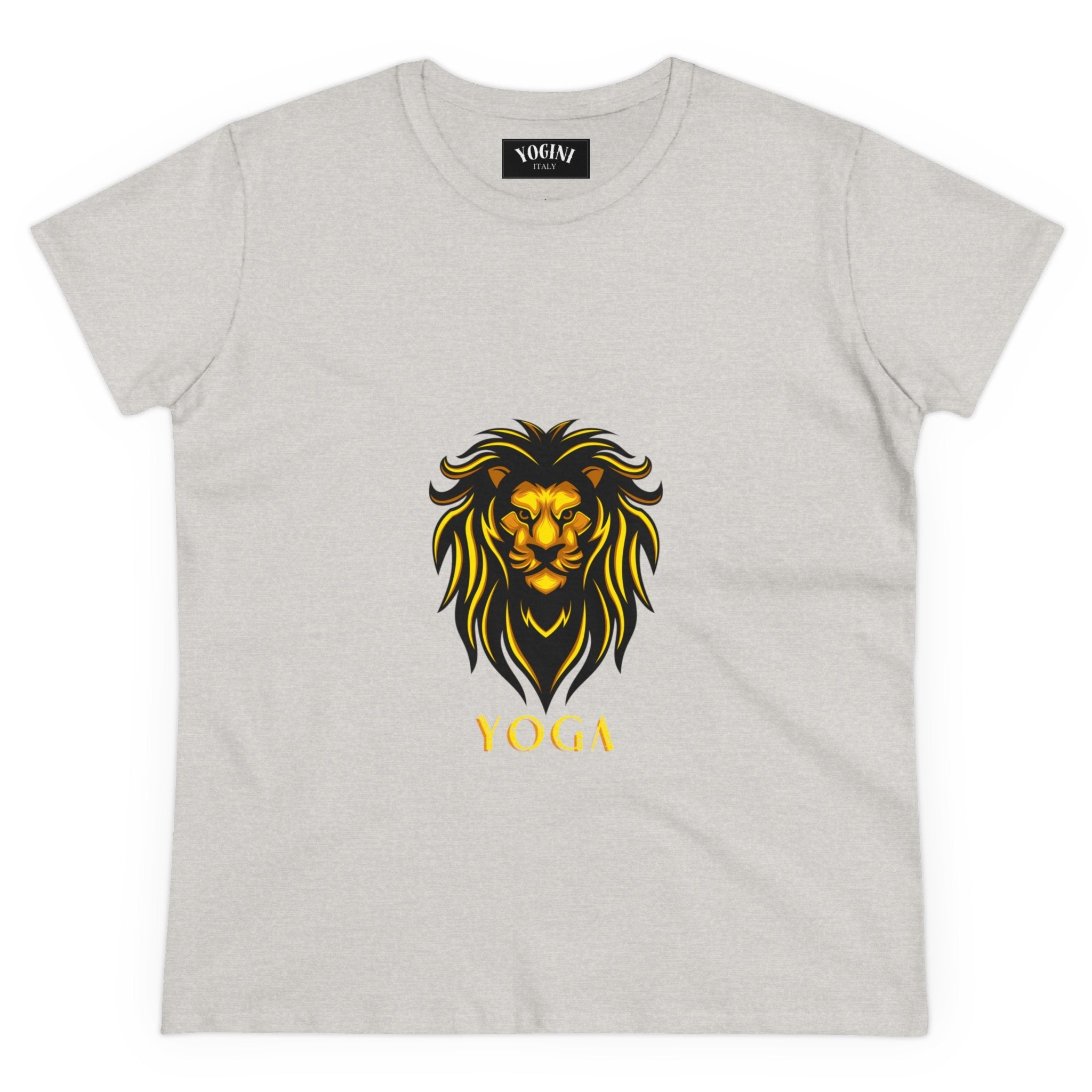 Lion Yoga - Women's Midweight Cotton Tee by Yogini Italy