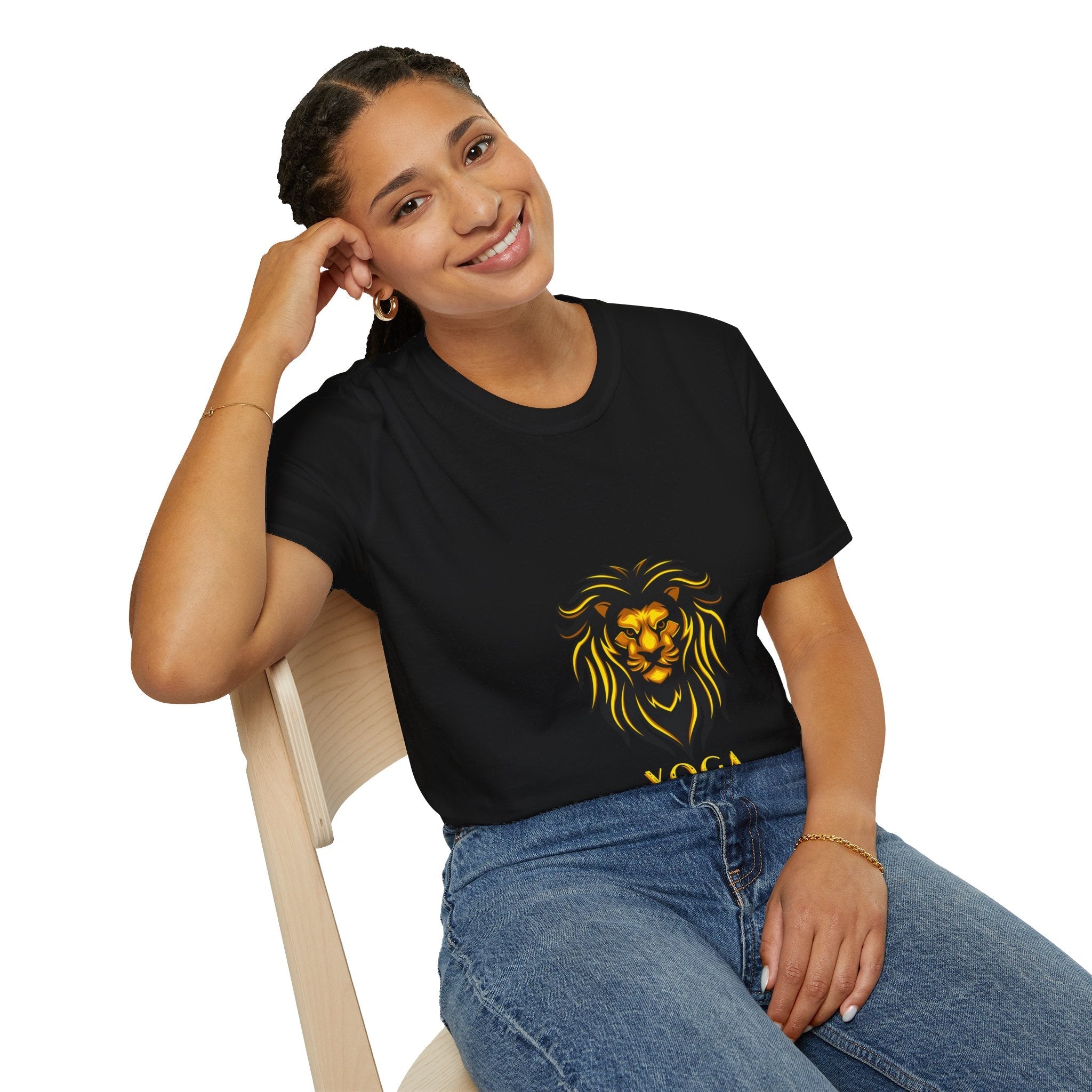 Lion Yoga - Unisex Softstyle T-Shirt by Yogini Italy