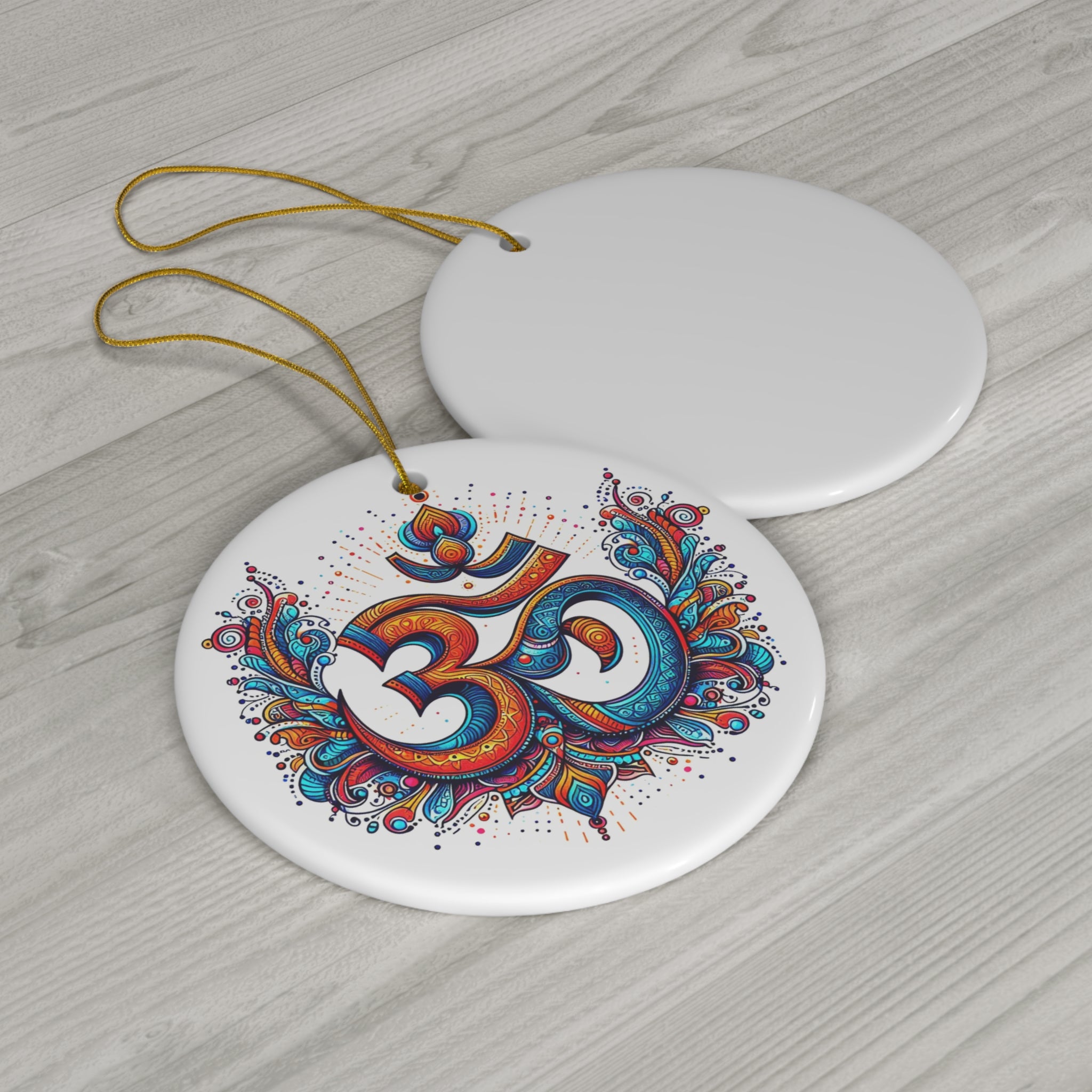 Om Ceramic Ornament, 4 Shapes by Yogini Italy