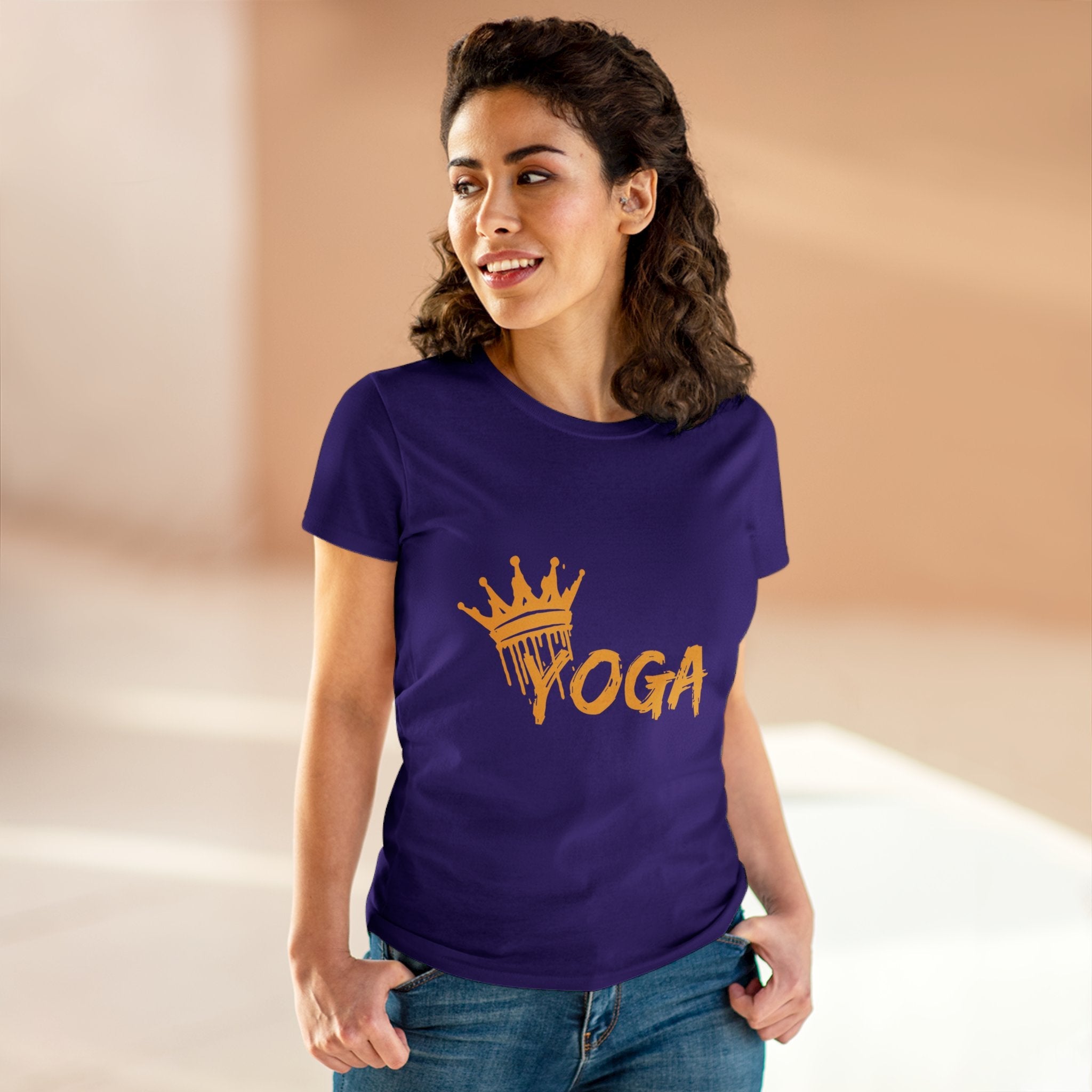 Crown Yoga -  Women's Midweight Cotton Tee by Yogini Italy