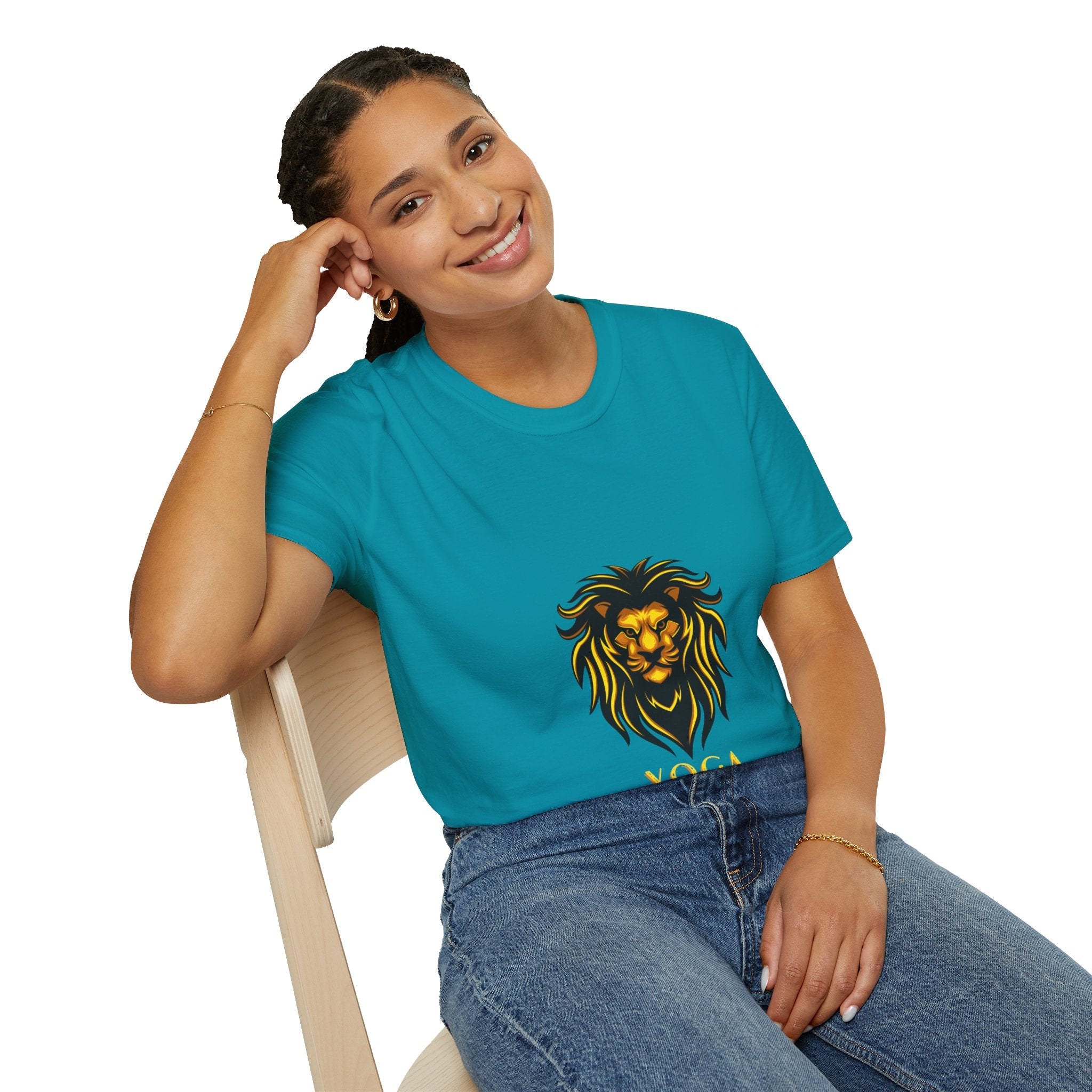 Lion Yoga - Unisex Softstyle T-Shirt by Yogini Italy