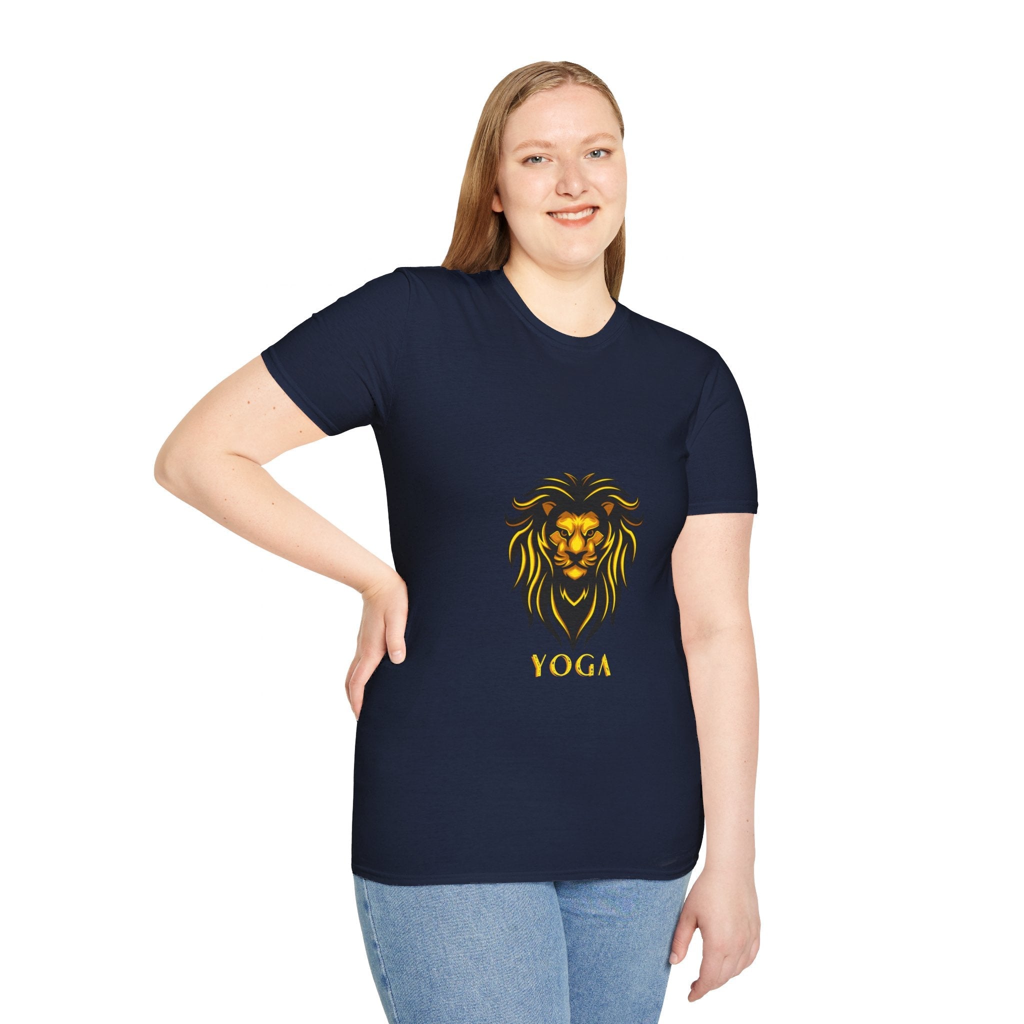 Lion Yoga - Unisex Softstyle T-Shirt by Yogini Italy