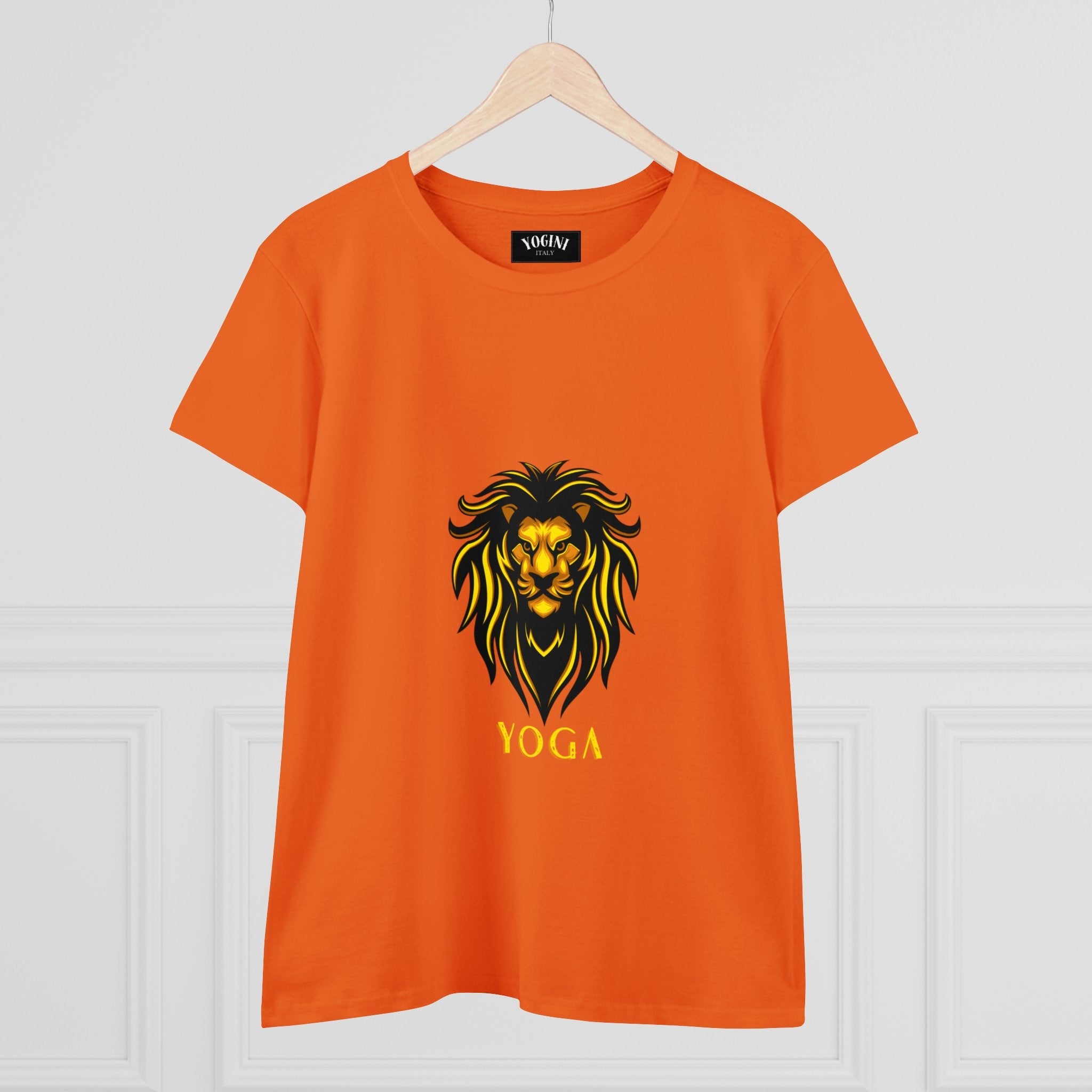 Lion Yoga - Women's Midweight Cotton Tee by Yogini Italy