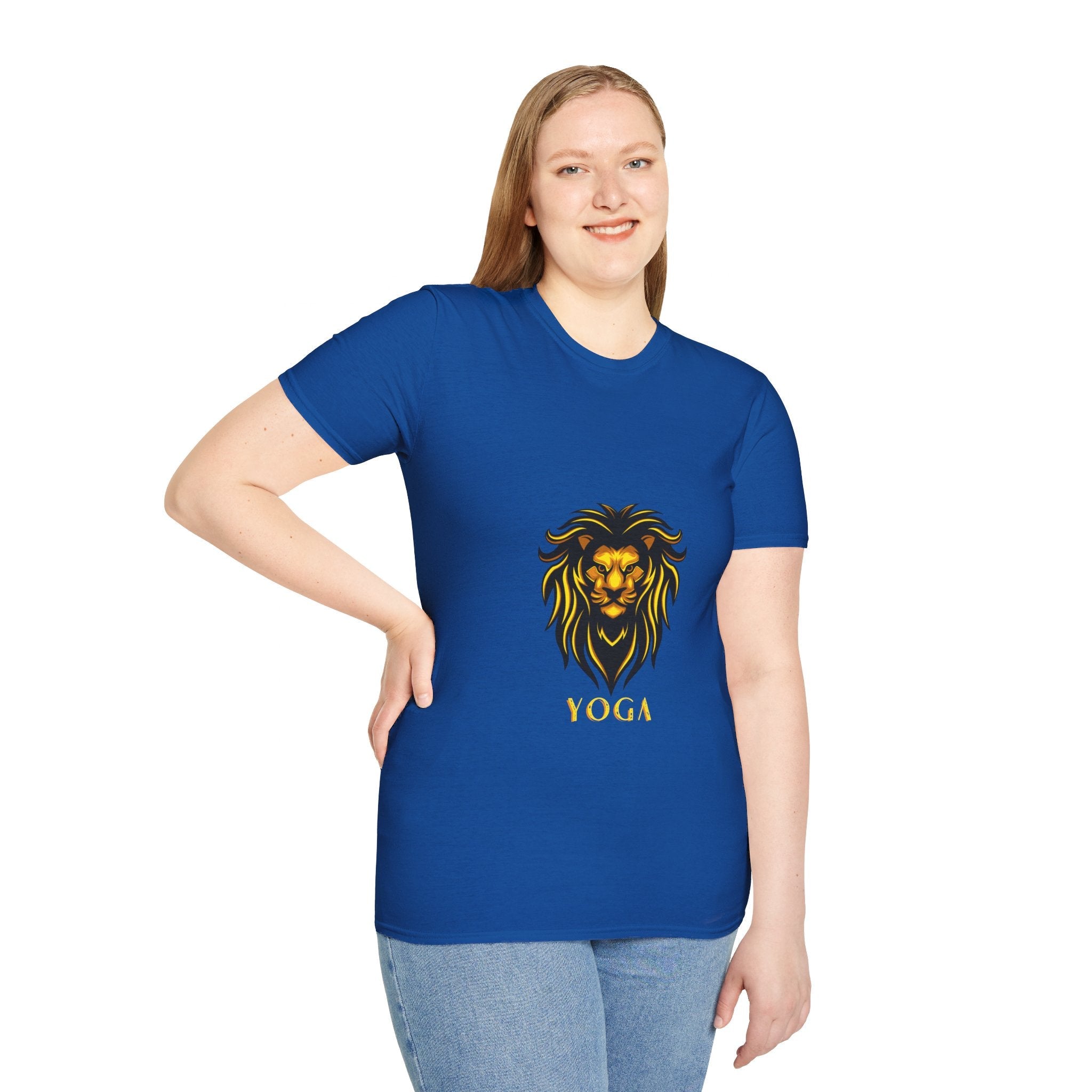 Lion Yoga - Unisex Softstyle T-Shirt by Yogini Italy