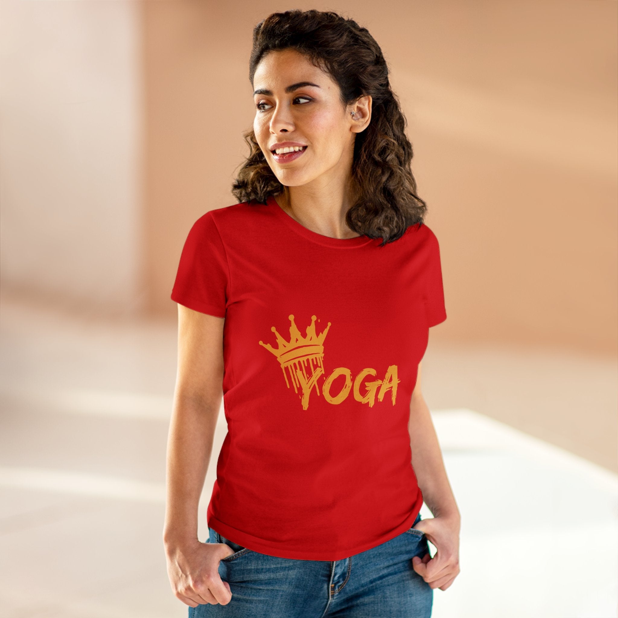 Crown Yoga -  Women's Midweight Cotton Tee by Yogini Italy