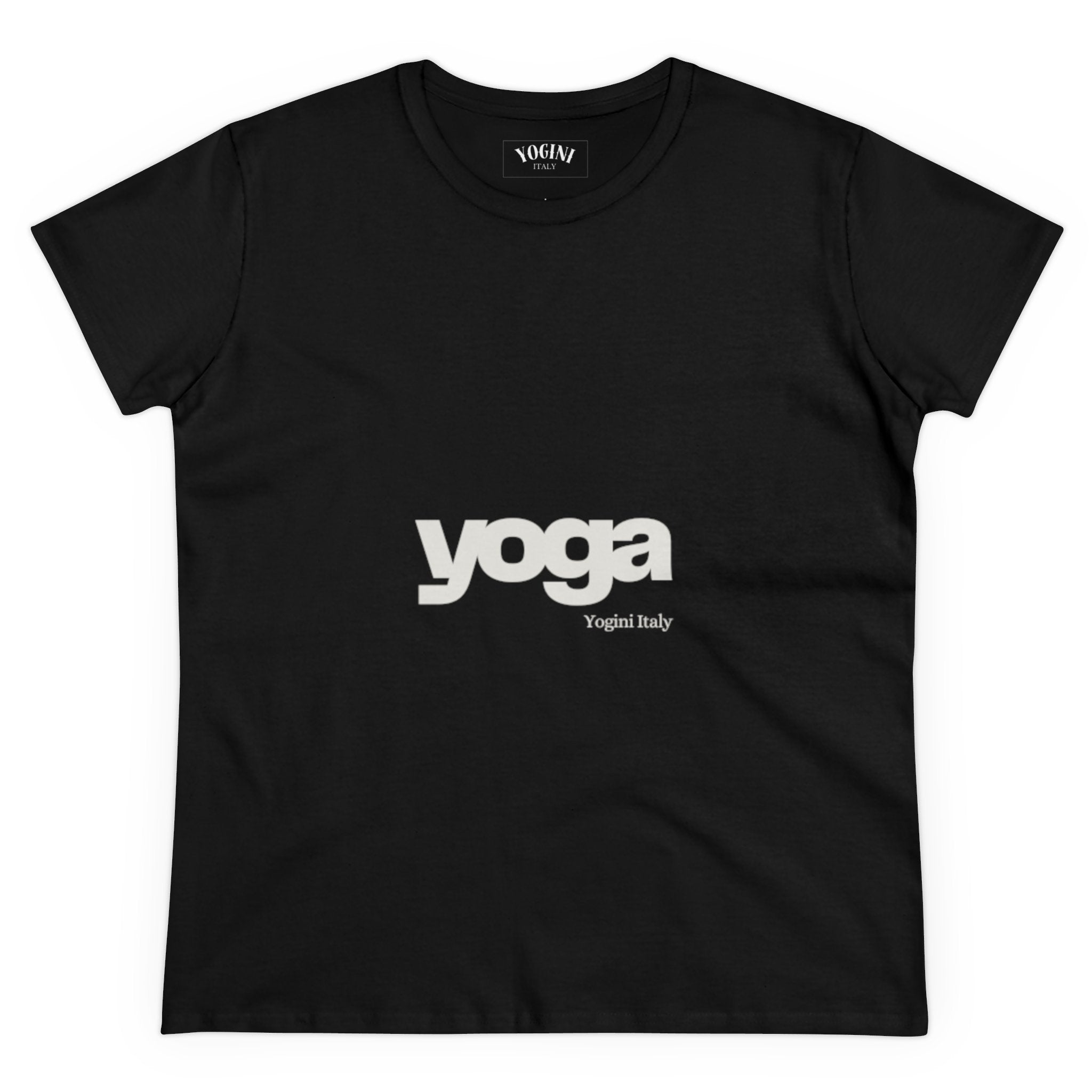 Yoga Women's Midweight Cotton Tee (black) by Yogini Italy