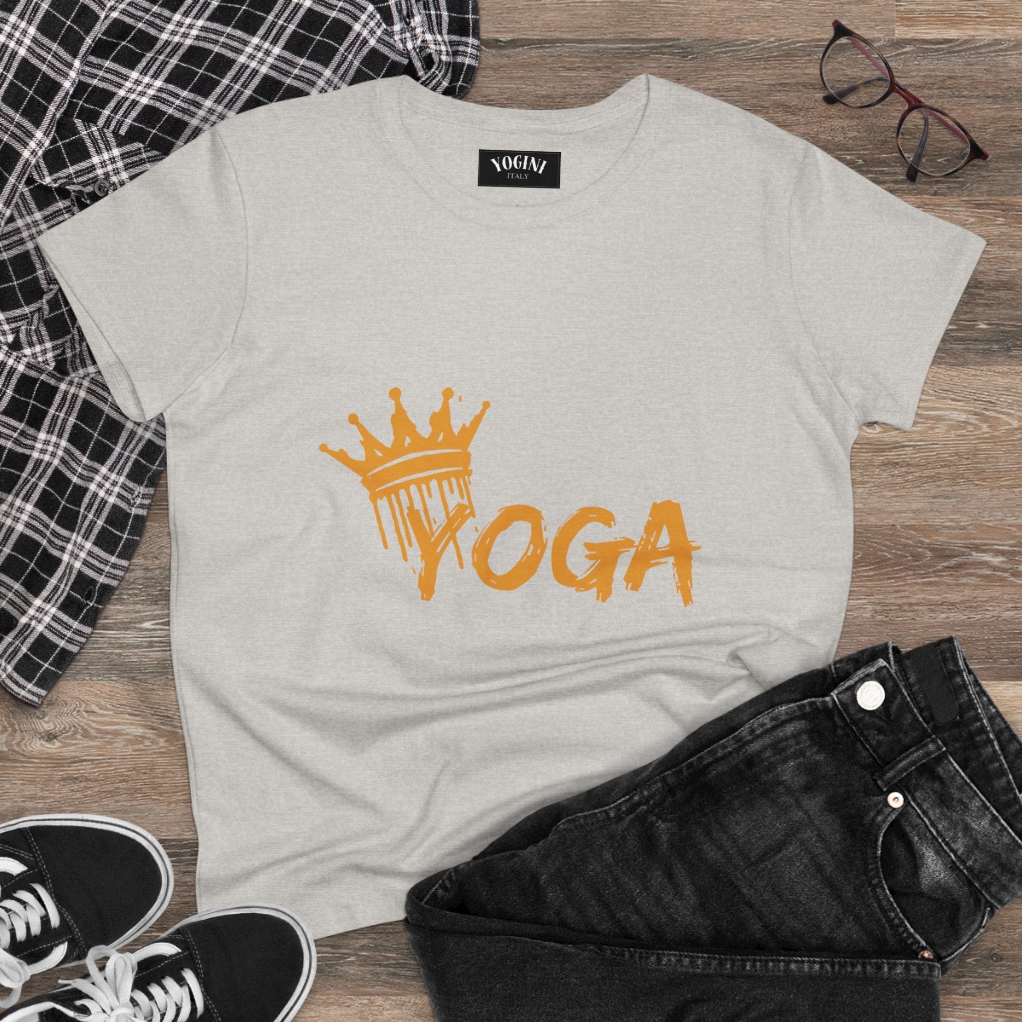 Crown Yoga -  Women's Midweight Cotton Tee by Yogini Italy