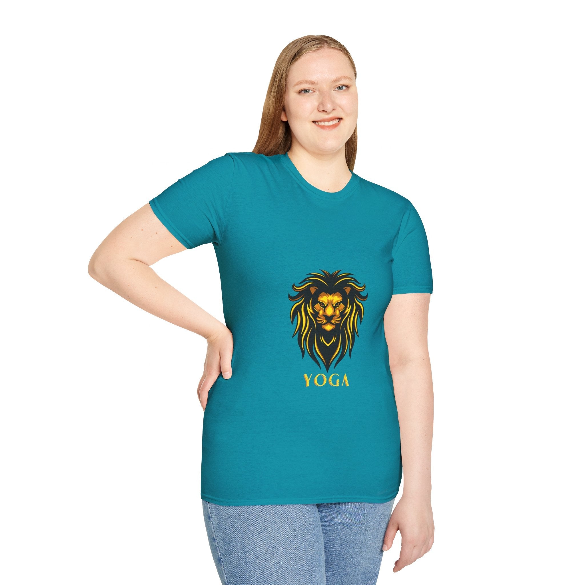 Lion Yoga - Unisex Softstyle T-Shirt by Yogini Italy