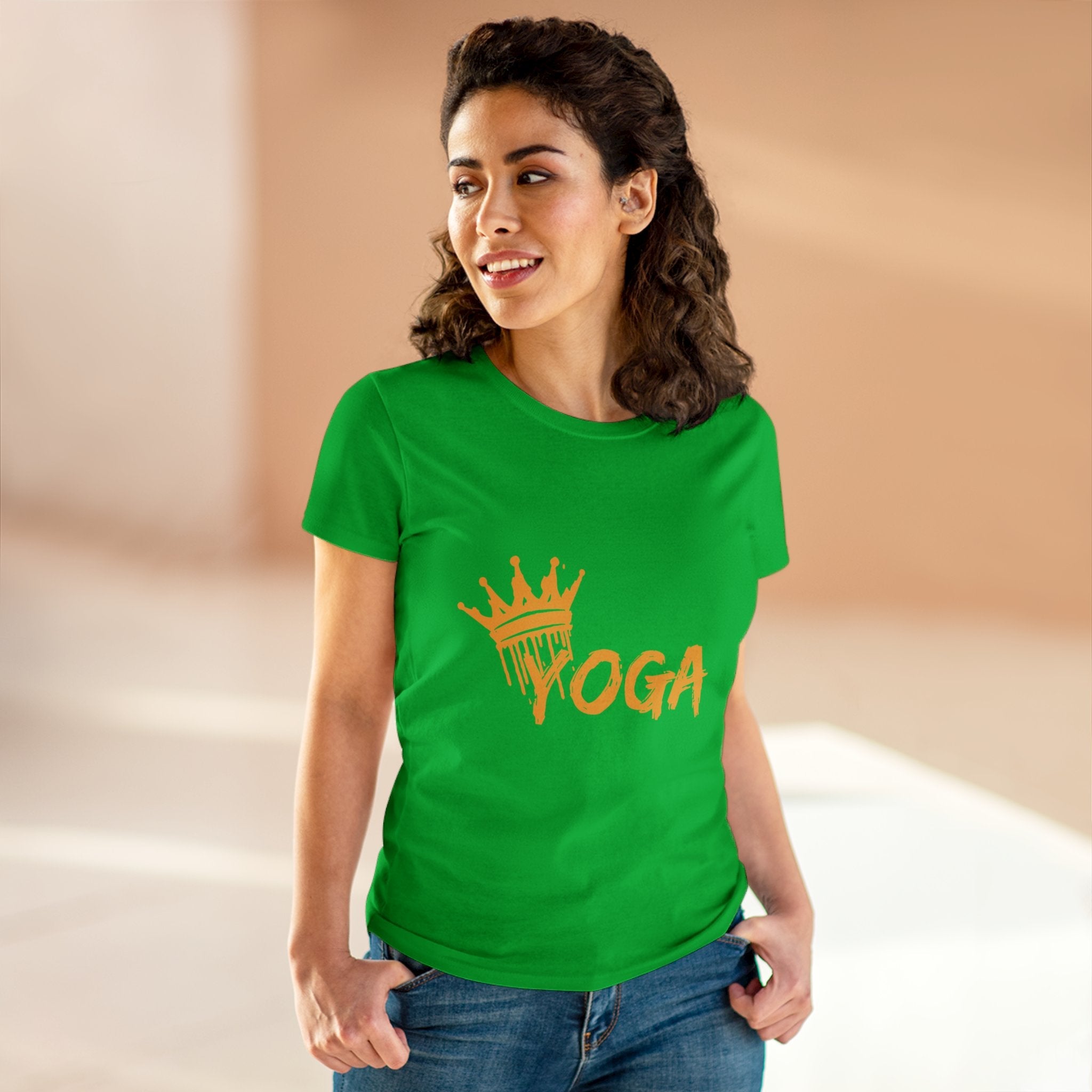 Crown Yoga -  Women's Midweight Cotton Tee by Yogini Italy