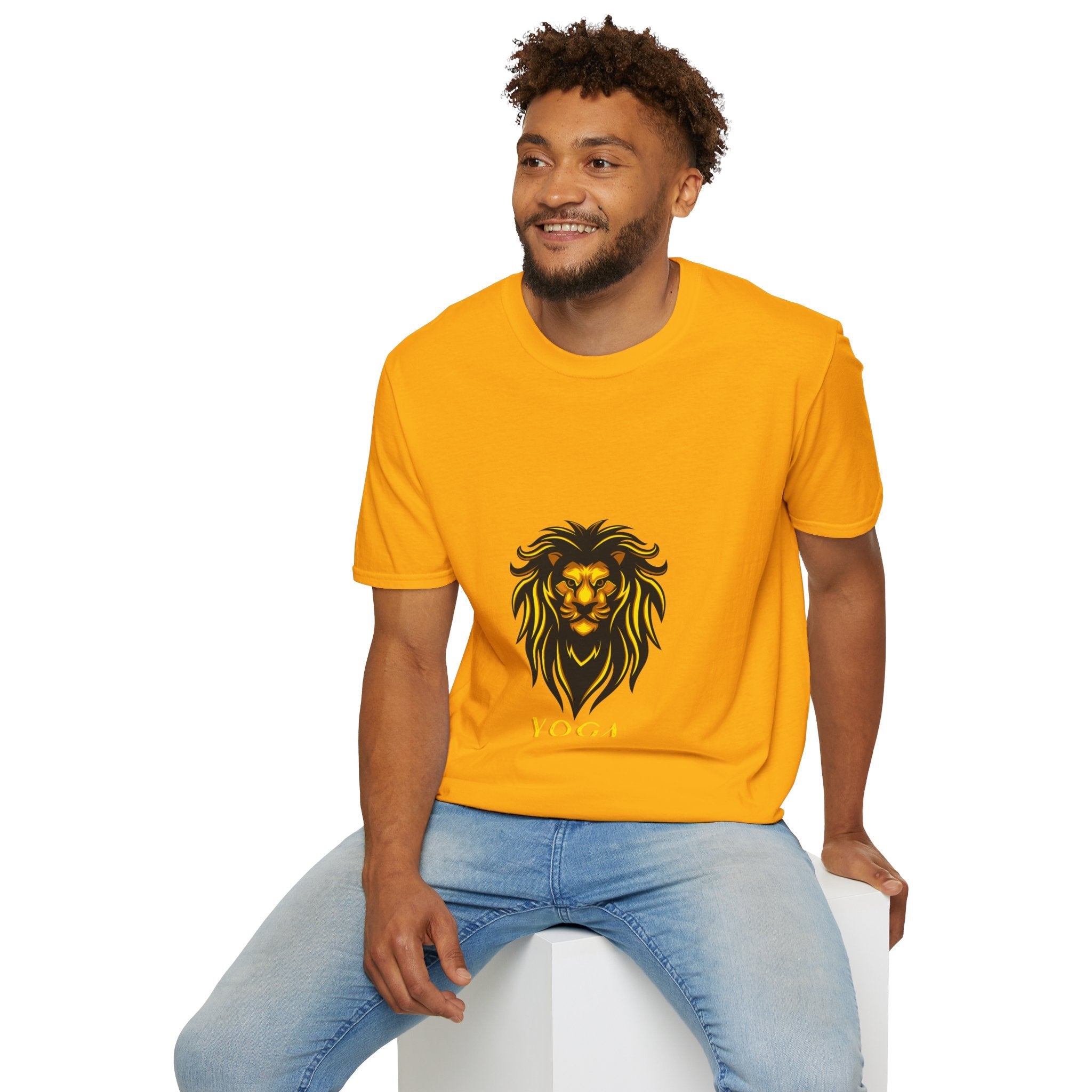 Lion Yoga - Unisex Softstyle T-Shirt by Yogini Italy