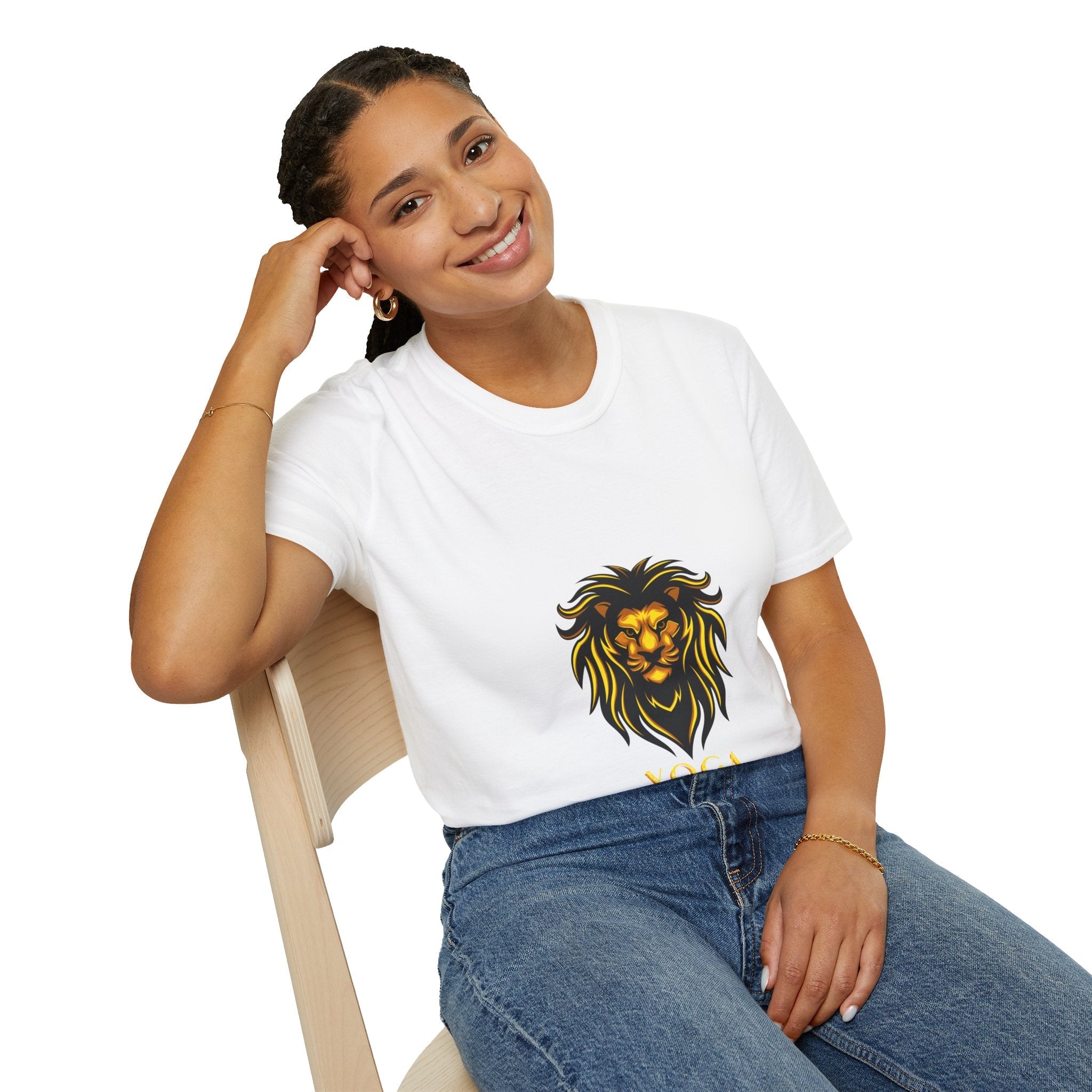 Lion Yoga - Unisex Softstyle T-Shirt by Yogini Italy