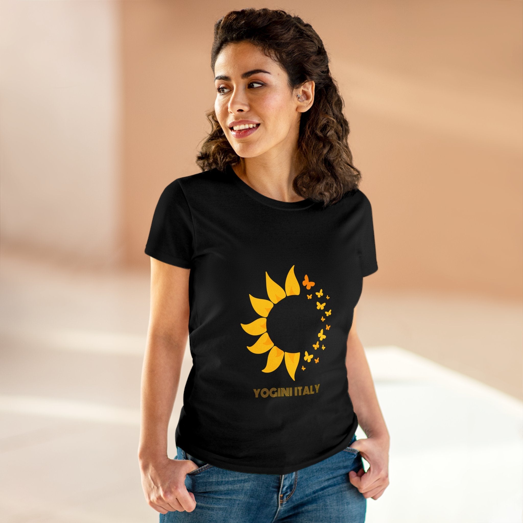 Sunflower - Women's Midweight Cotton Tee by Yogini Italy