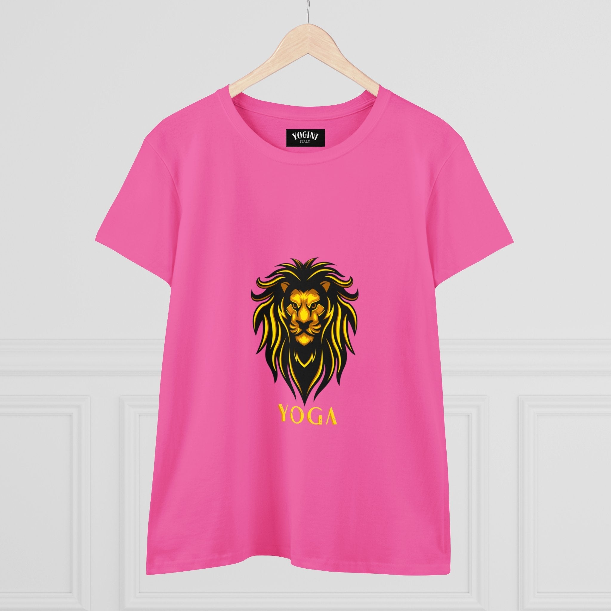 Lion Yoga - Women's Midweight Cotton Tee by Yogini Italy