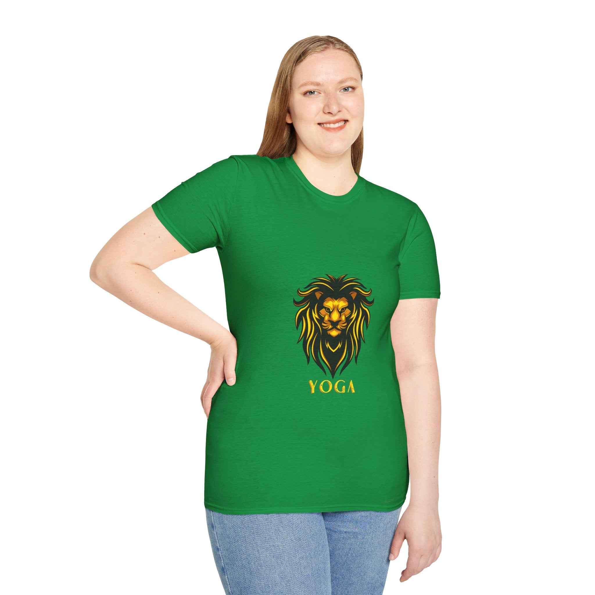 Lion Yoga - Unisex Softstyle T-Shirt by Yogini Italy