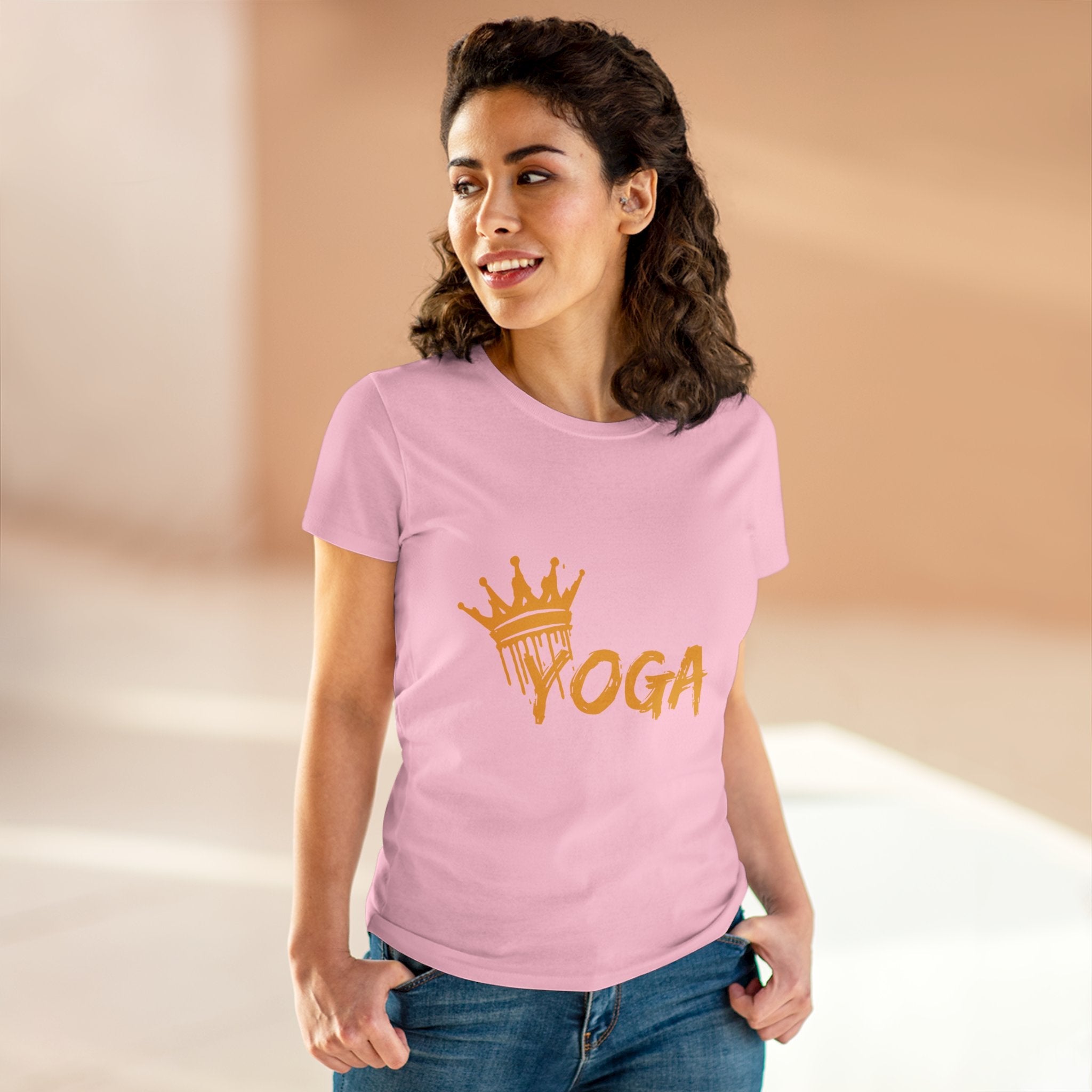 Crown Yoga -  Women's Midweight Cotton Tee by Yogini Italy