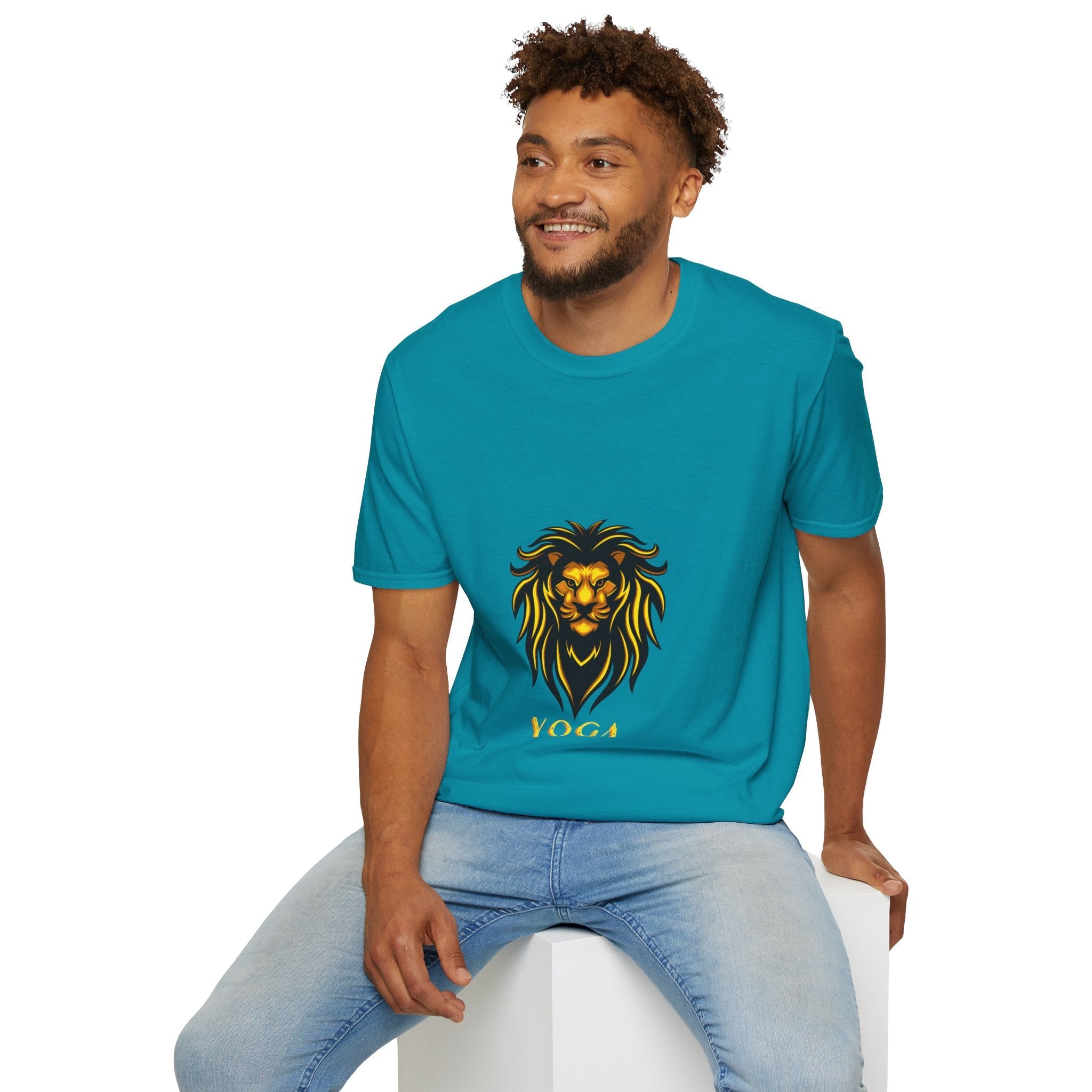 Lion Yoga - Unisex Softstyle T-Shirt by Yogini Italy