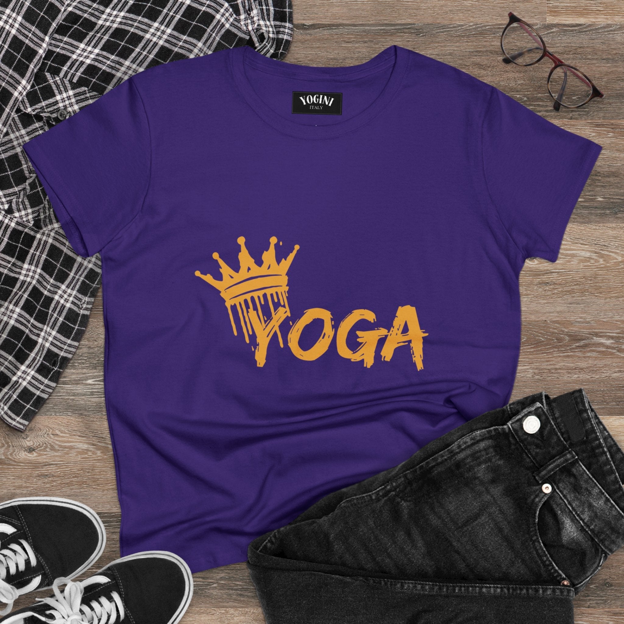 Crown Yoga -  Women's Midweight Cotton Tee by Yogini Italy