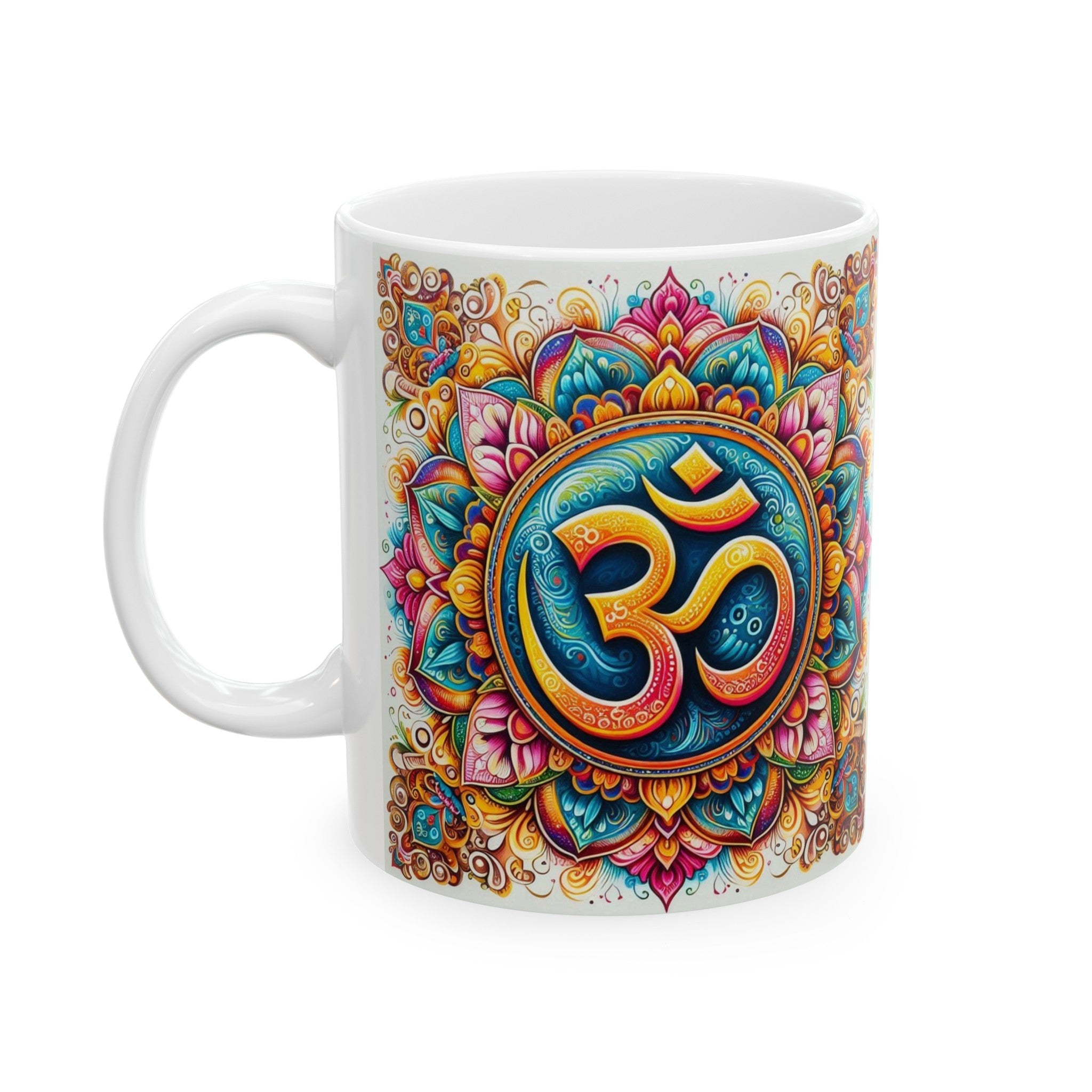 OM YOGA Ceramic Mug, (11oz, 15oz) BY YOGINI ITALY