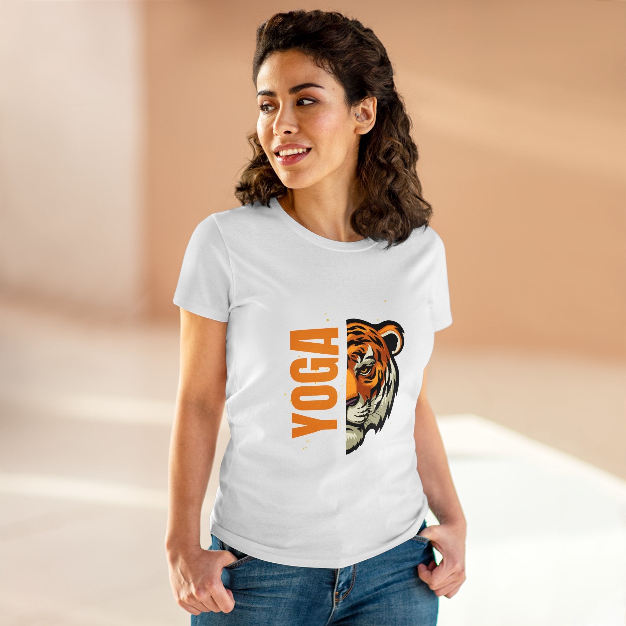 Tiger Yoga - Women's Midweight Cotton Tee by Yogini Italy